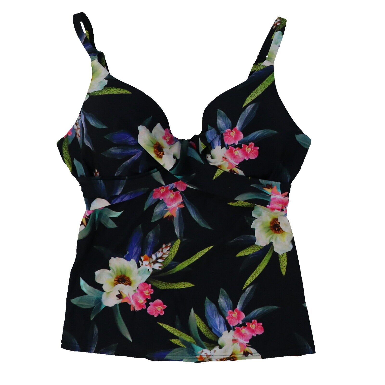 Island Escape Women's Tankini Swim Top Bathing Suit Swimsuit 6 8 10 12 14 16 New - Picture 29 of 47