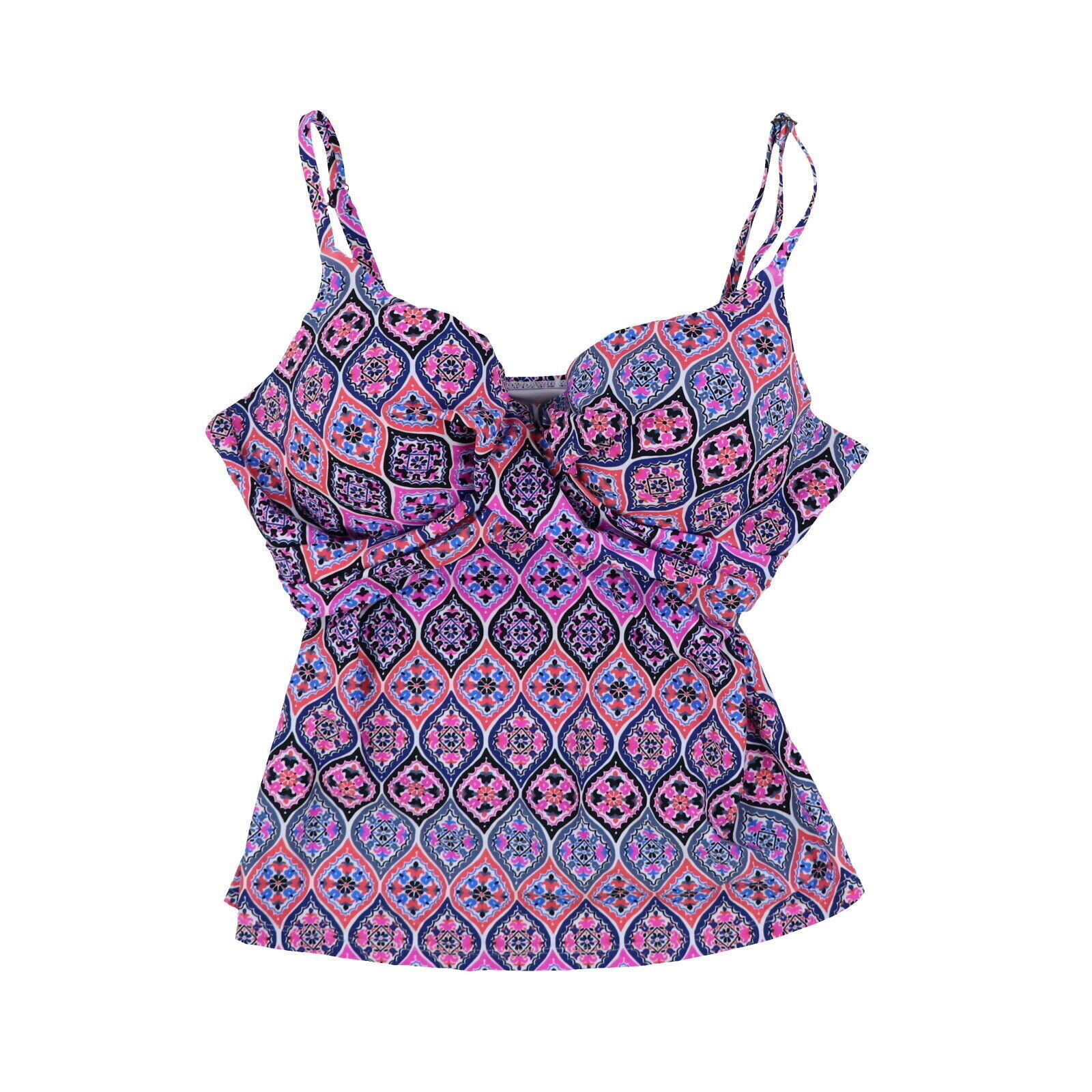 Island Escape Women's Tankini Swim Top Bathing Suit Swimsuit 6 8 10 12 14 16 New - Picture 11 of 47