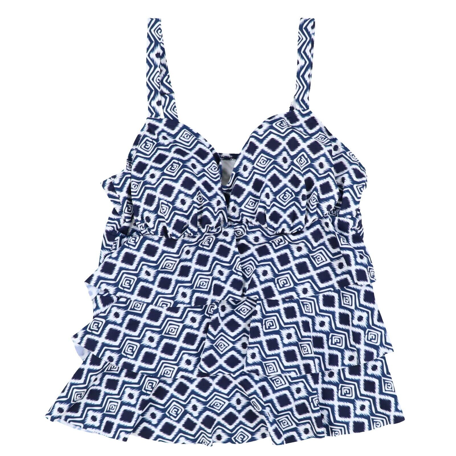 Swim Solutions Womens Tankini Swimsuit Top Slimming V-Neck Stretch Bathing Suit - Picture 8 of 11