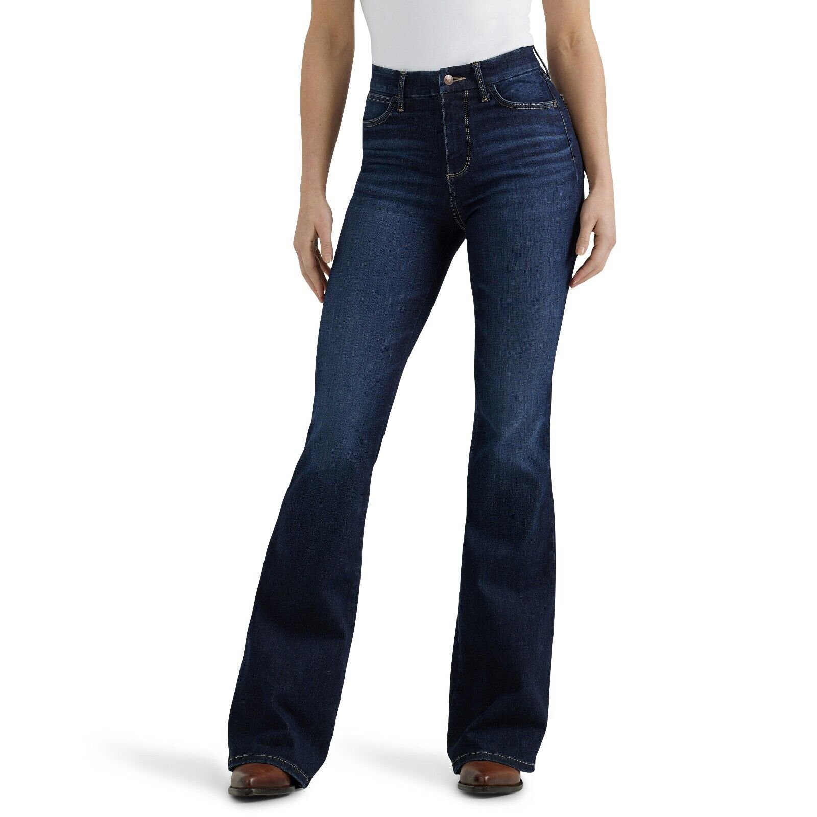 Wrangler Women's Bespoke Madilyn High Rise Flare Jeans Denim - Picture 4 of 4