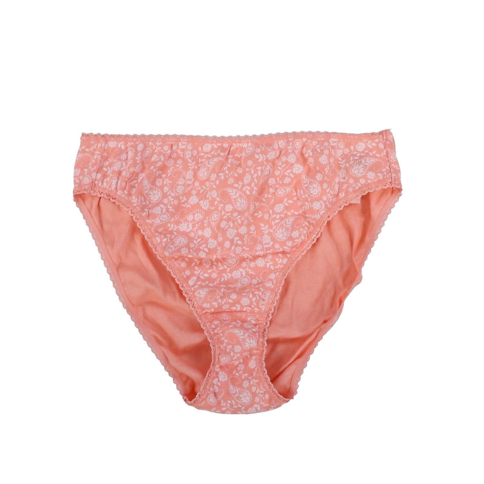 Charter Club Damen Baumwolle Hochgeschnitten Slip Höschen Unterwäsche Pfirsich Paisley Neu - Bild 2 von 2