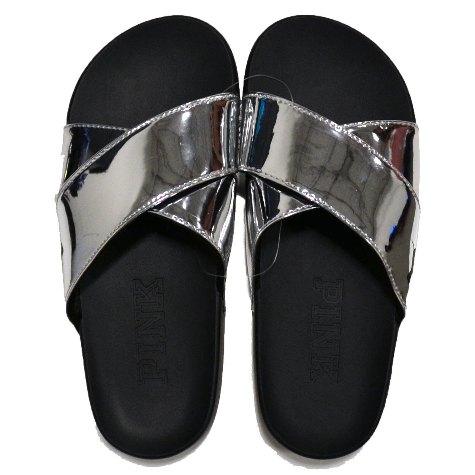 Victoria's Secret Pink Womens Slides Slip On Sandals Slippers Flip Flops New Vs - Picture 5 of 12