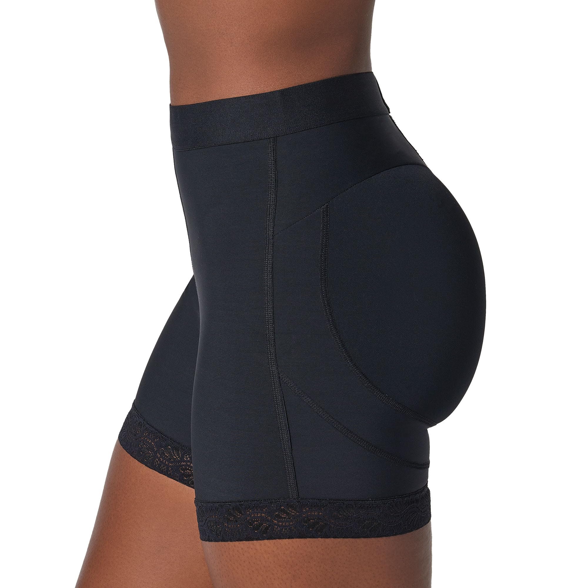 Leonisa Womens Mid-Rise Sculpt Butt Lifter Shaperwear Shorts Tummy Control Panty