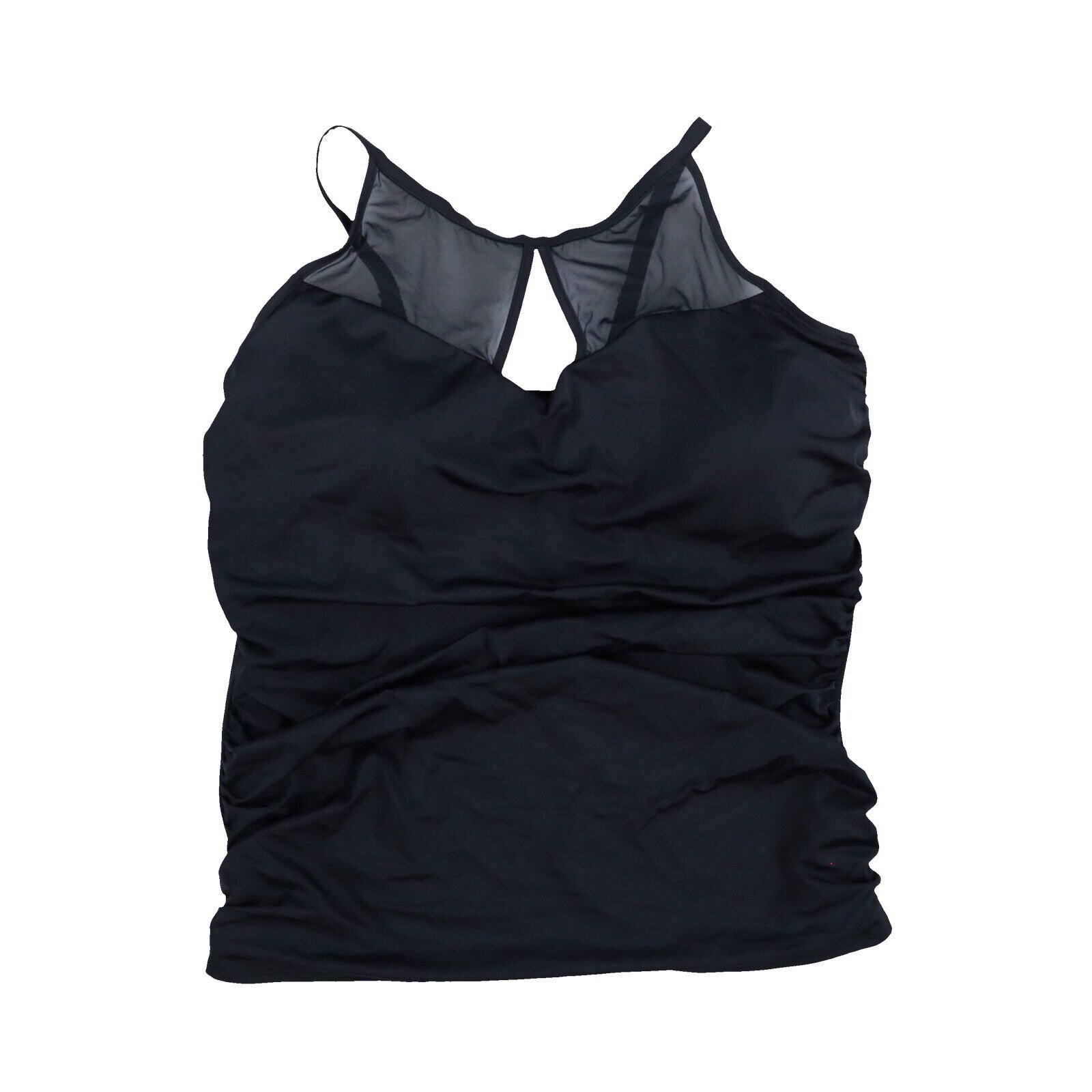 Swim Solutions Womens Plus Size Tankini Top Tummy-Control Mesh Swimdress New Nwt - Bild 4 von 4
