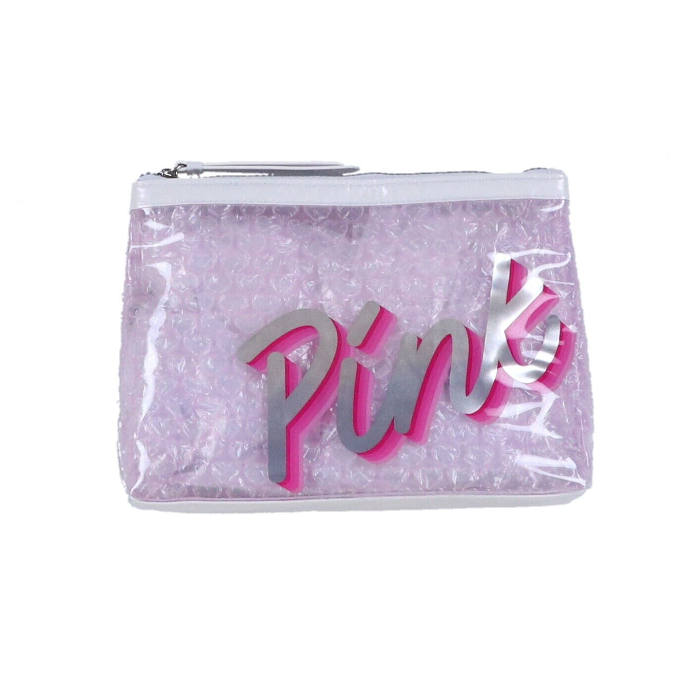 Victoria's Secret Pink Kosmetiktasche Reißverschluss Reise transparent vs neu - Bild 2 von 4