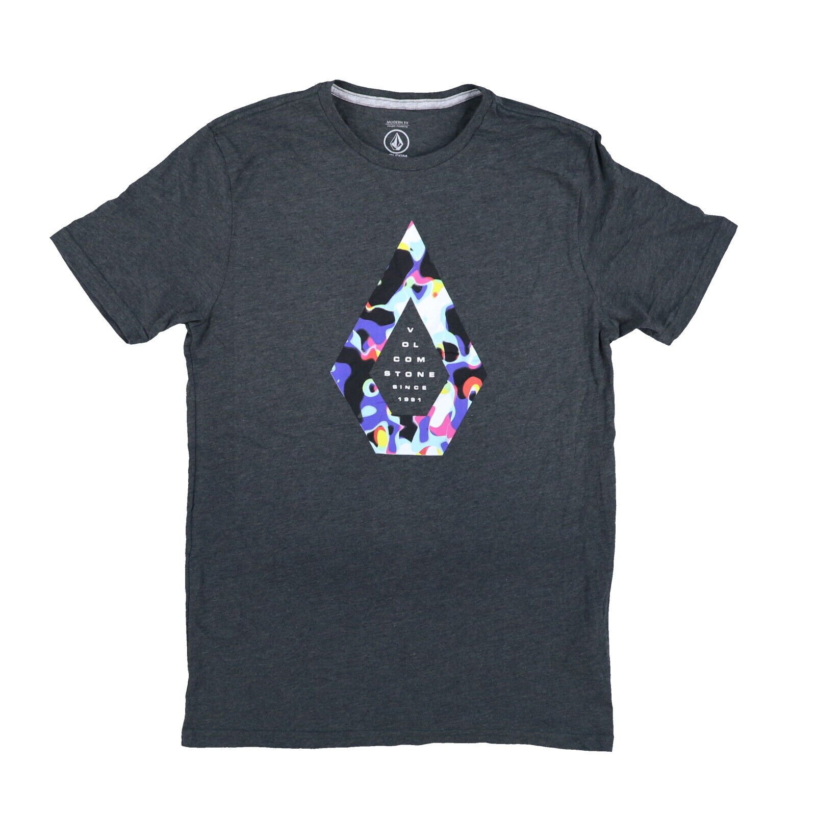 Volcom Mens Graphic T-Shirt Short Sleeve Crew Neck Top Logo White Gray Black New - Picture 21 of 30