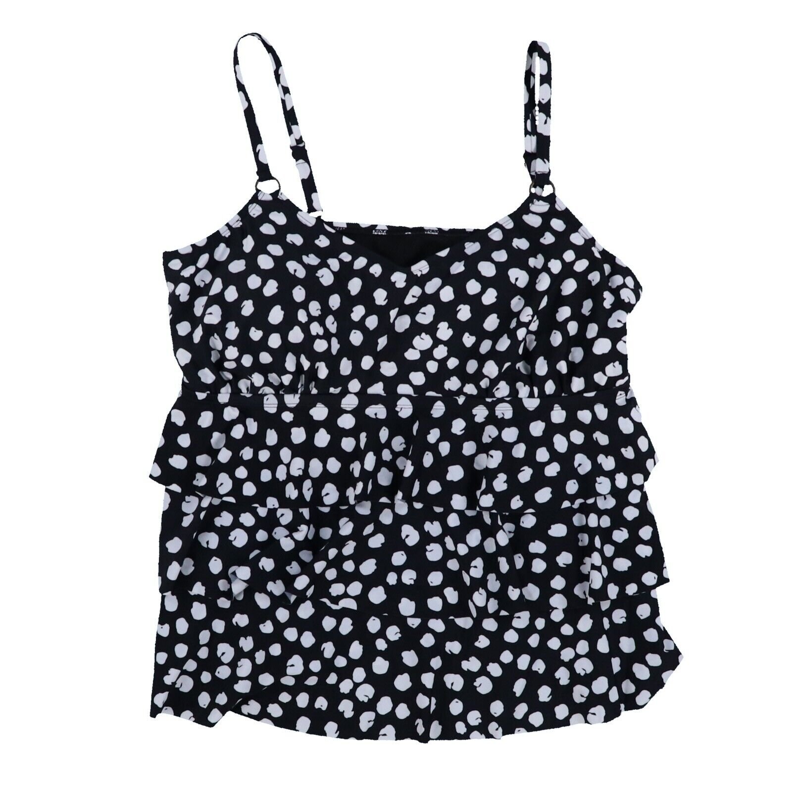 Island Escape Damen-Tankini-Oberteil Übergröße dreistufig gerüschter Badeanzug Neu - Bild 7 von 7