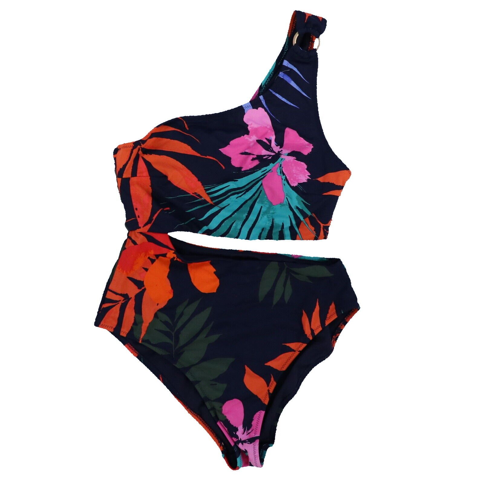 Jessica Simpson Damen Schwimmen einteilig Badeanzug Ausschnitt Blumenmuster Medium Neu - Bild 3 von 3