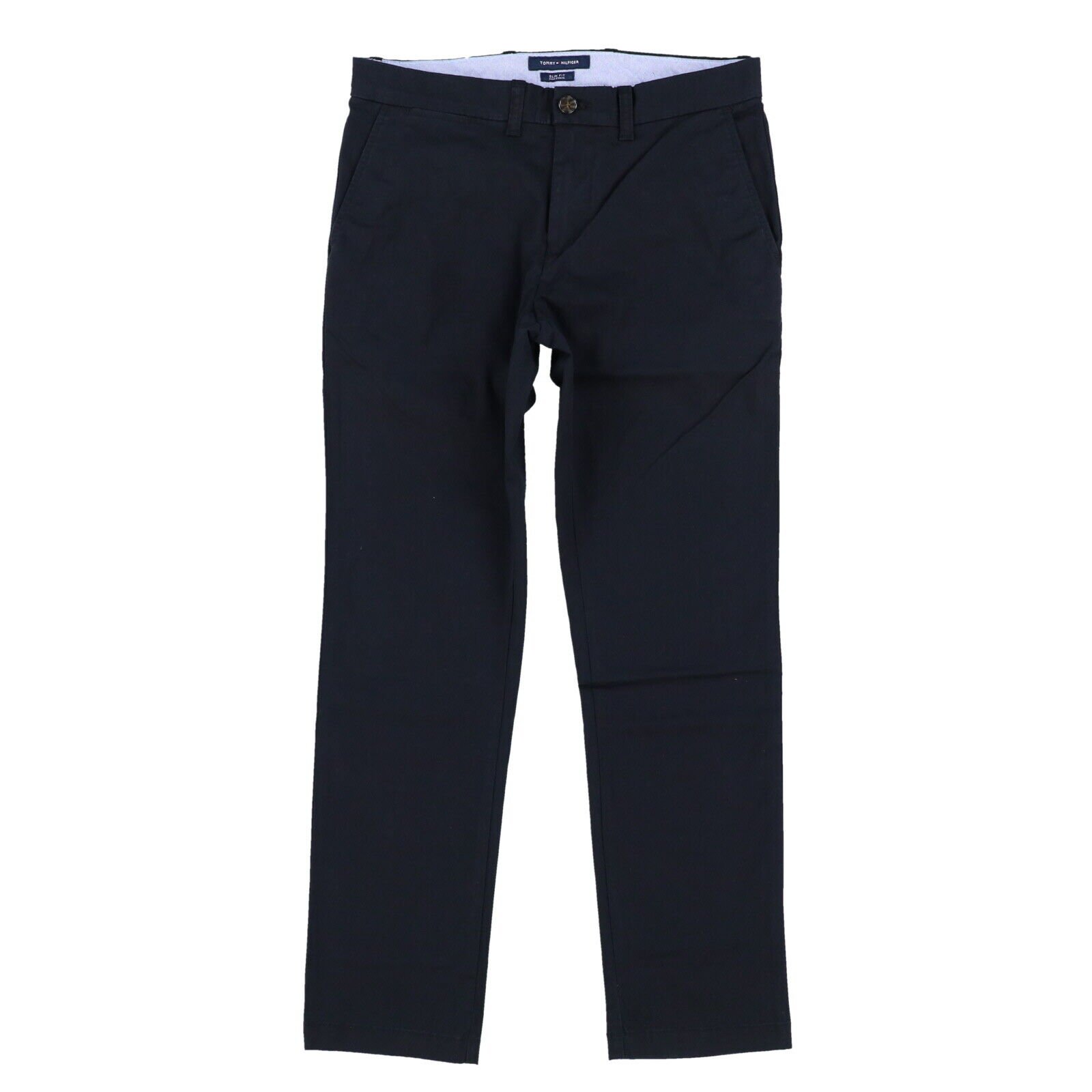 Tommy Hilfiger Herren Chinohose schmale Passform flache Freizeithosen vorne Flagge Logo neu - Bild 3 von 14