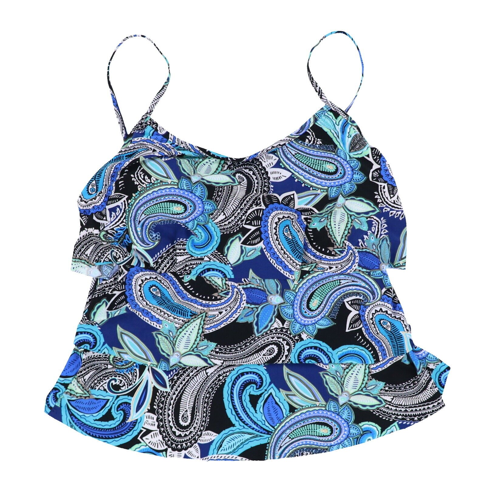 Swim Solutions Womens Tankini Swimsuit Top Slimming V-Neck Stretch Bathing Suit - Picture 7 of 11