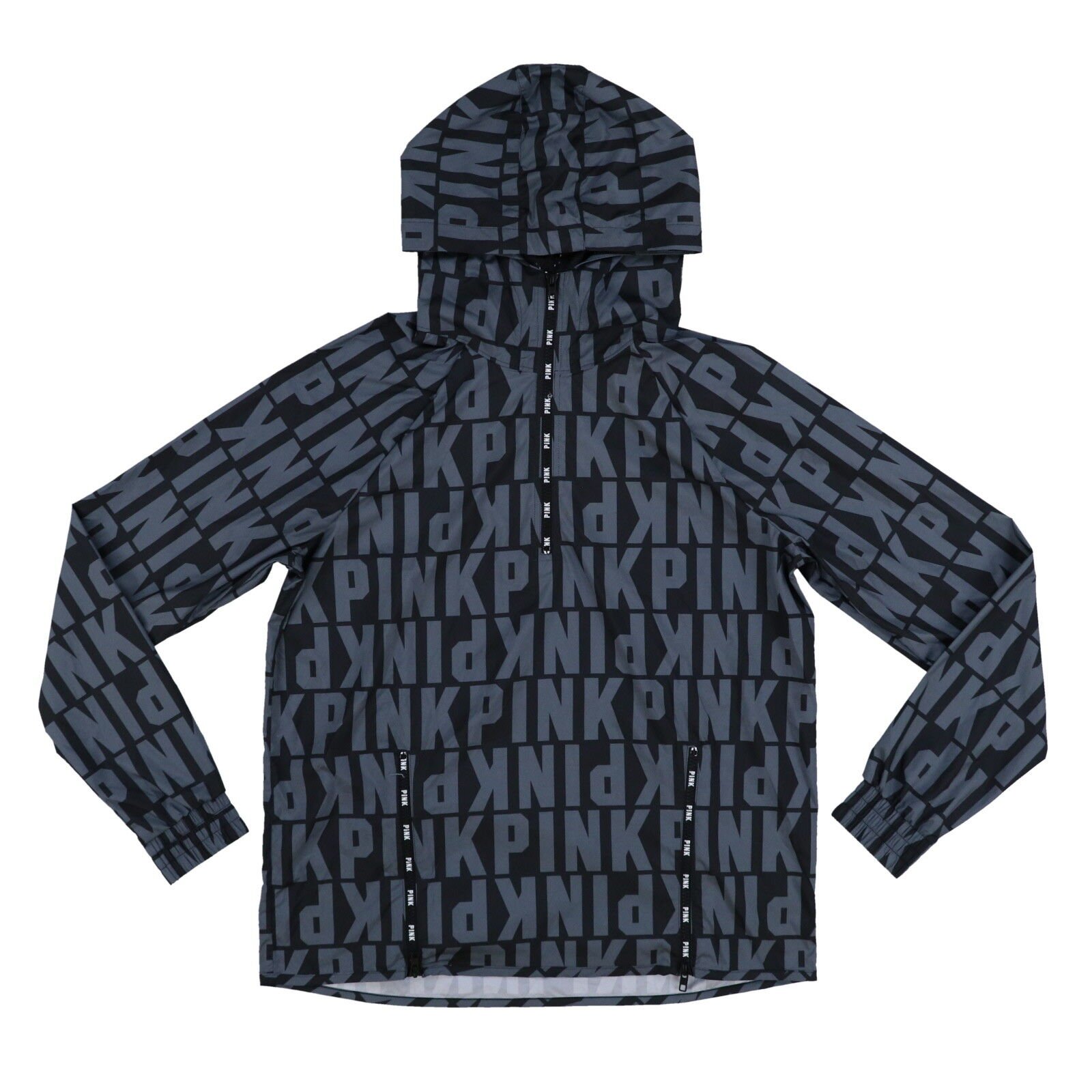 Victoria's Secret Pink Womens Windbreaker Hoodie Half Zip Pullover