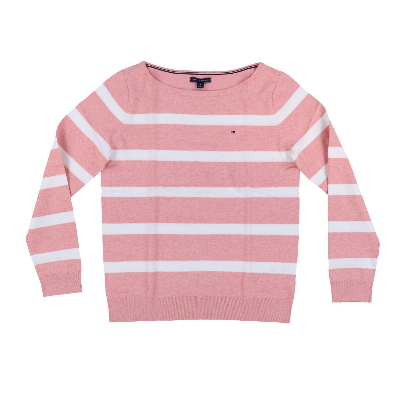 Tommy Hilfiger Women's Sweater Lightweight Boatneck Pullover Outerwear Flag Logo - Picture 12 of 12