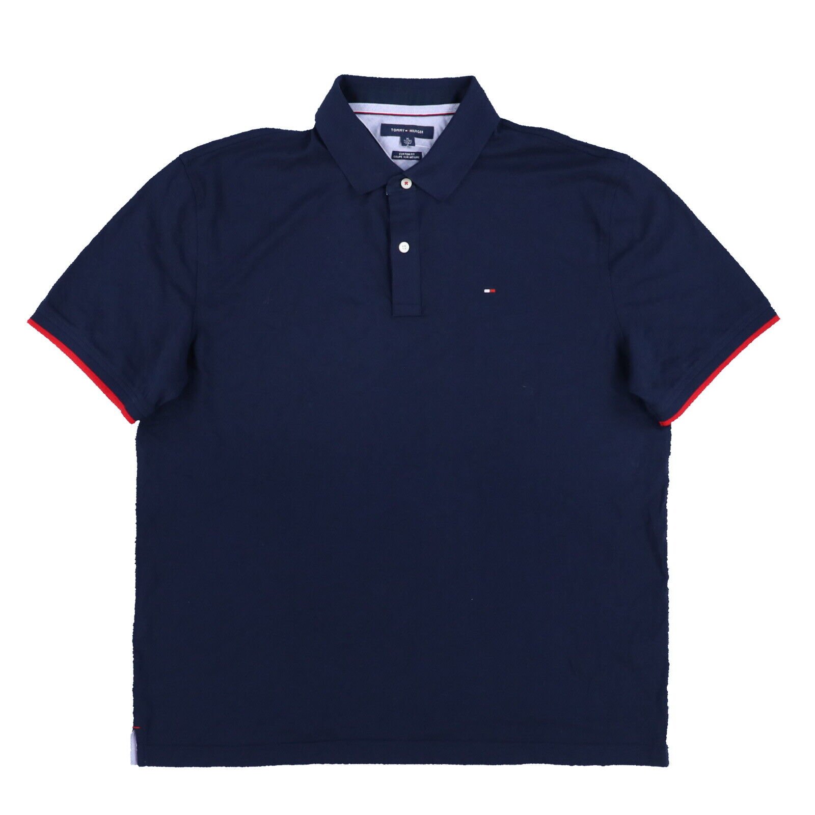 Polo uomo Tommy Hilfiger vestibilità personalizzata maglia manica corta logo bandiera nuova - Foto 23 di 23
