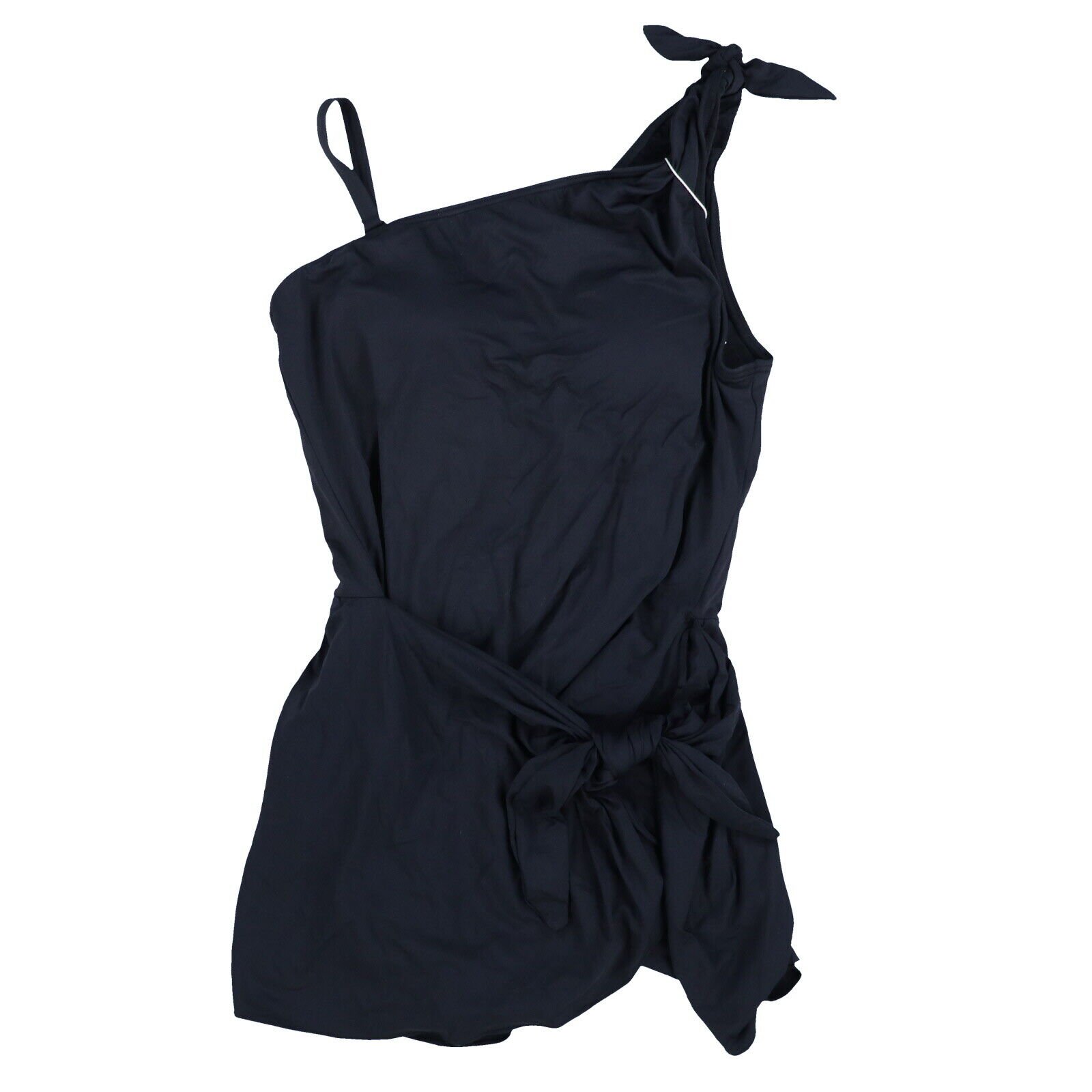 Coco Reef Women's One-Piece Swim Suit Skirt Rosaline One-Shoulder Black Tie New - Picture 3 of 3