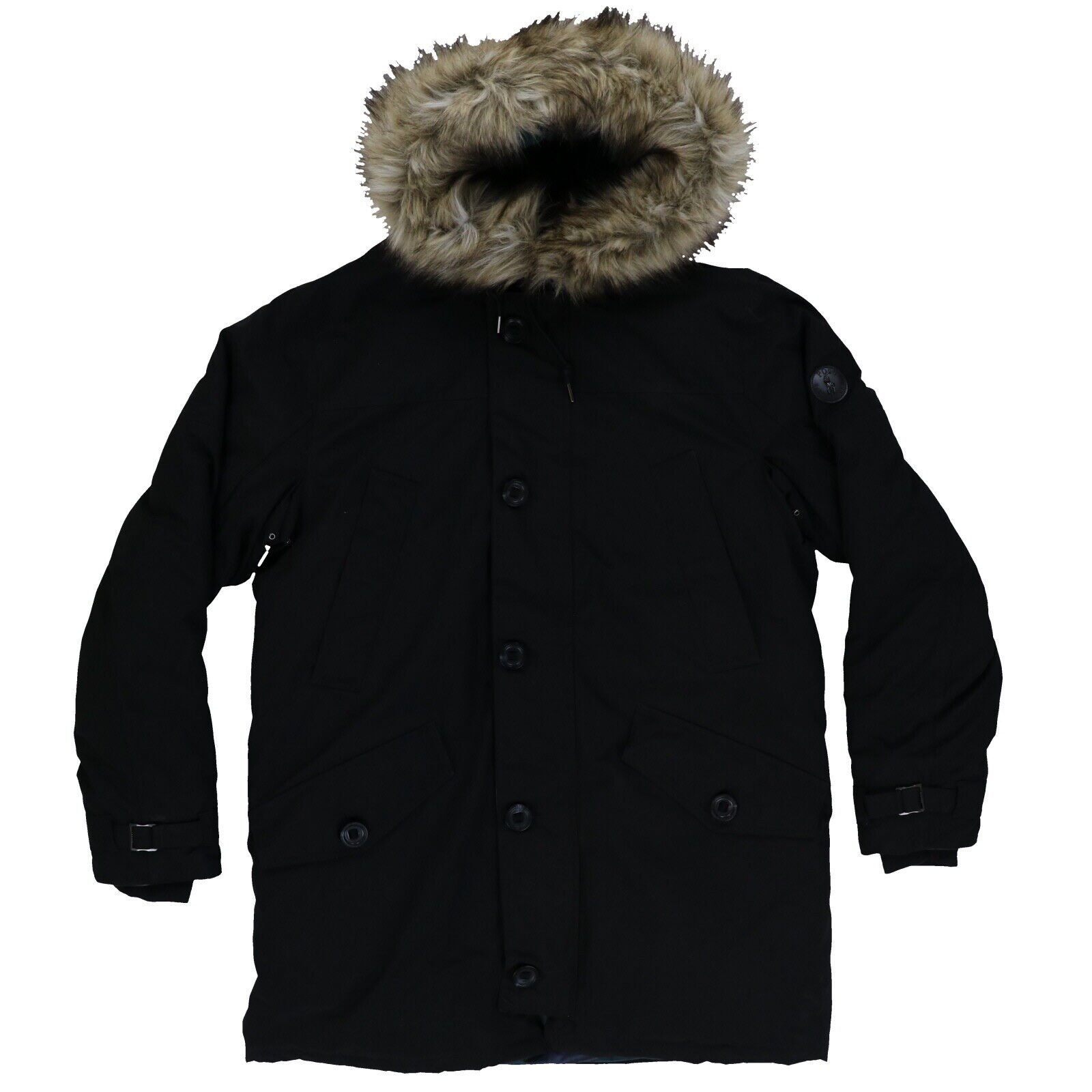 Polo Ralph Lauren Mens Down Parka Jacket Faux Fur Hoodie