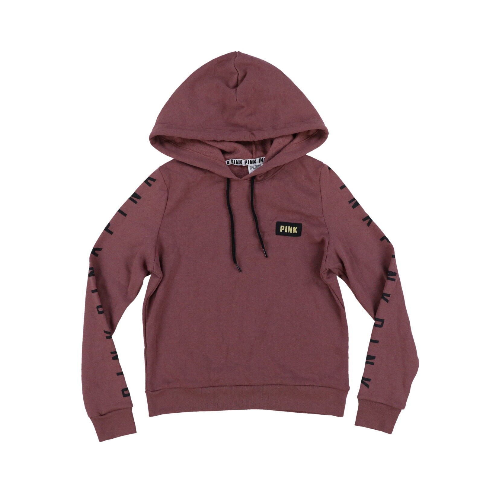 Victoria's Secret Pink Hoodie Sweatshirt Cropped Pullover Graphic Logo Vs New - Picture 2 of 17