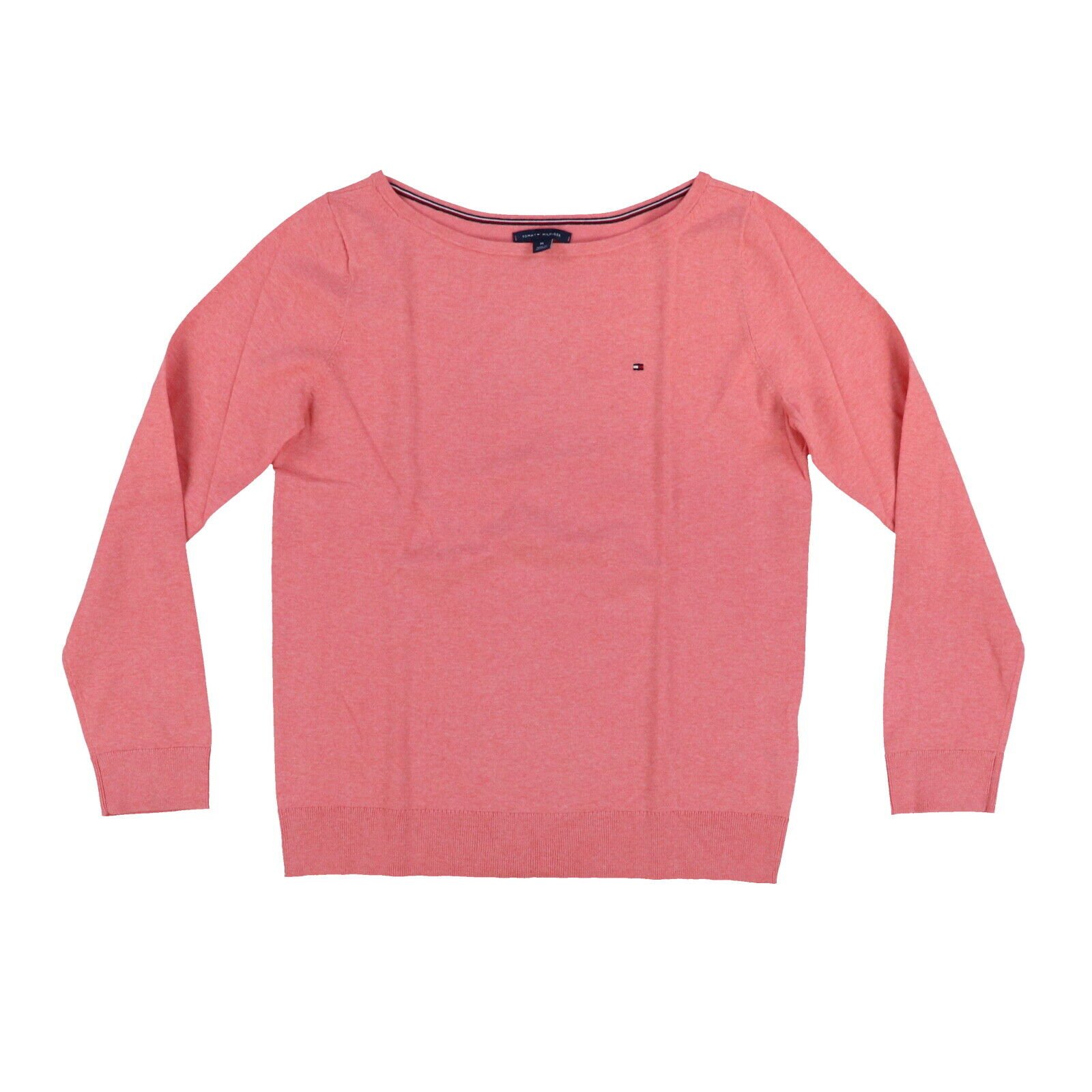 Tommy Hilfiger Women's Sweater Lightweight Boatneck Pullover Outerwear Flag Logo - Picture 9 of 12