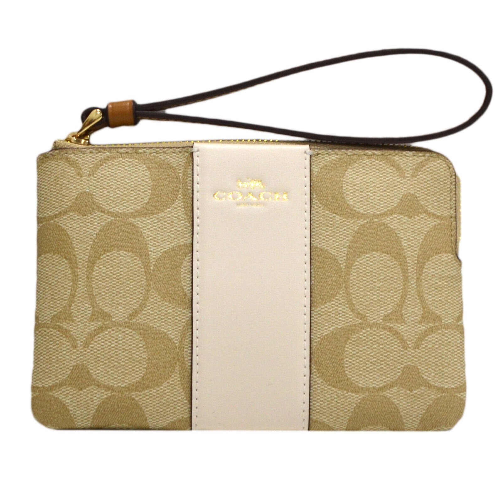 Coach Women's Corner Zip Wristlet Small Clutch Wallet Logo Wrist Strap Cardcase - Picture 20 of 20