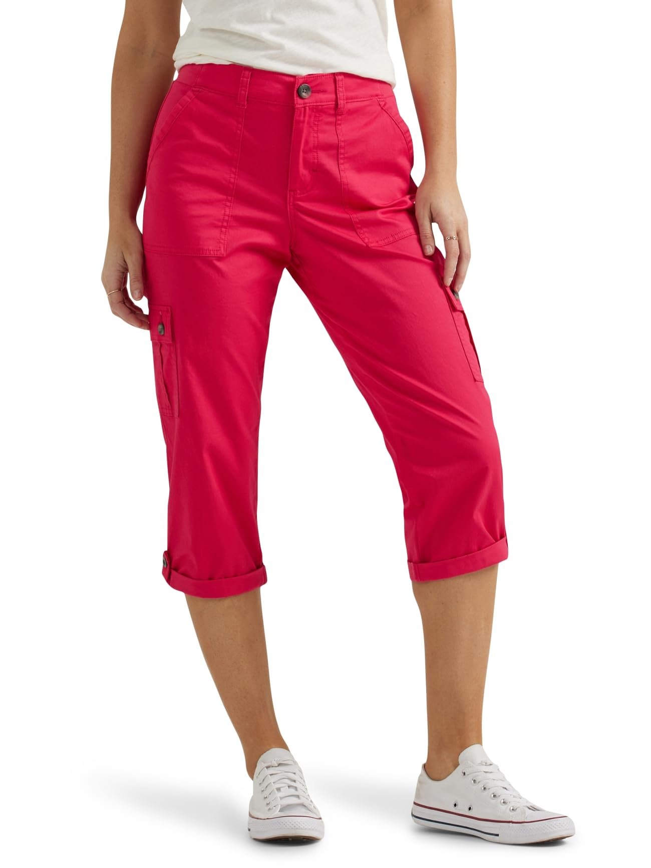 Lee Damen Ultra Lux Comfort mit Flex-To-Go Cargo Capri Hose Bay Hot Magenta - Bild 8 von 8
