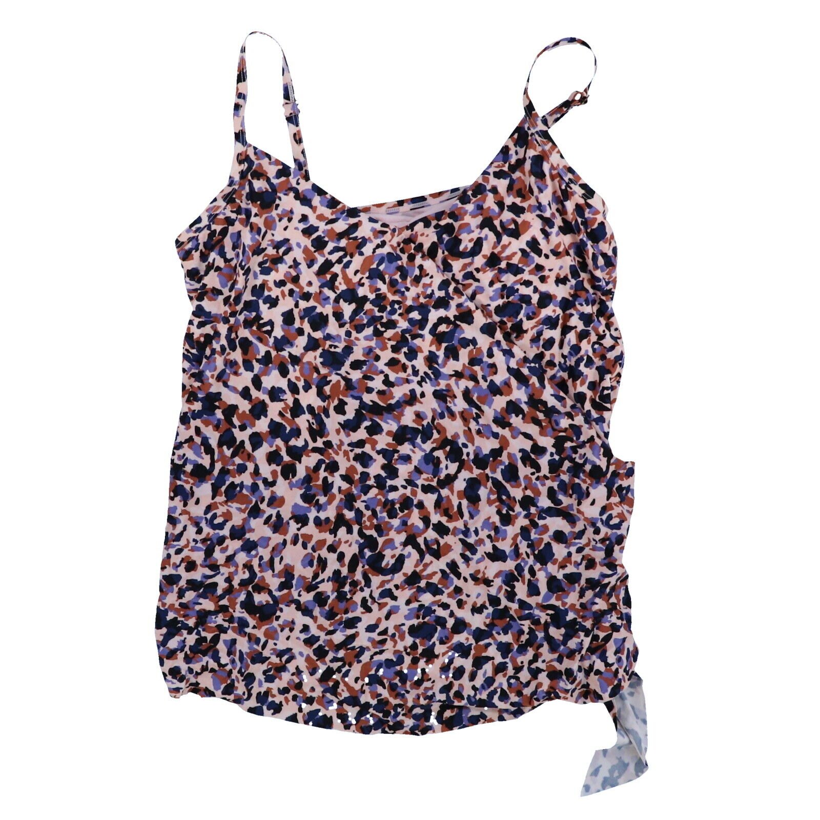 Island Escape Damen Tankini Oberteil Bügel seitlich zum Binden Badeanzug rosa Animalprint - Bild 2 von 2