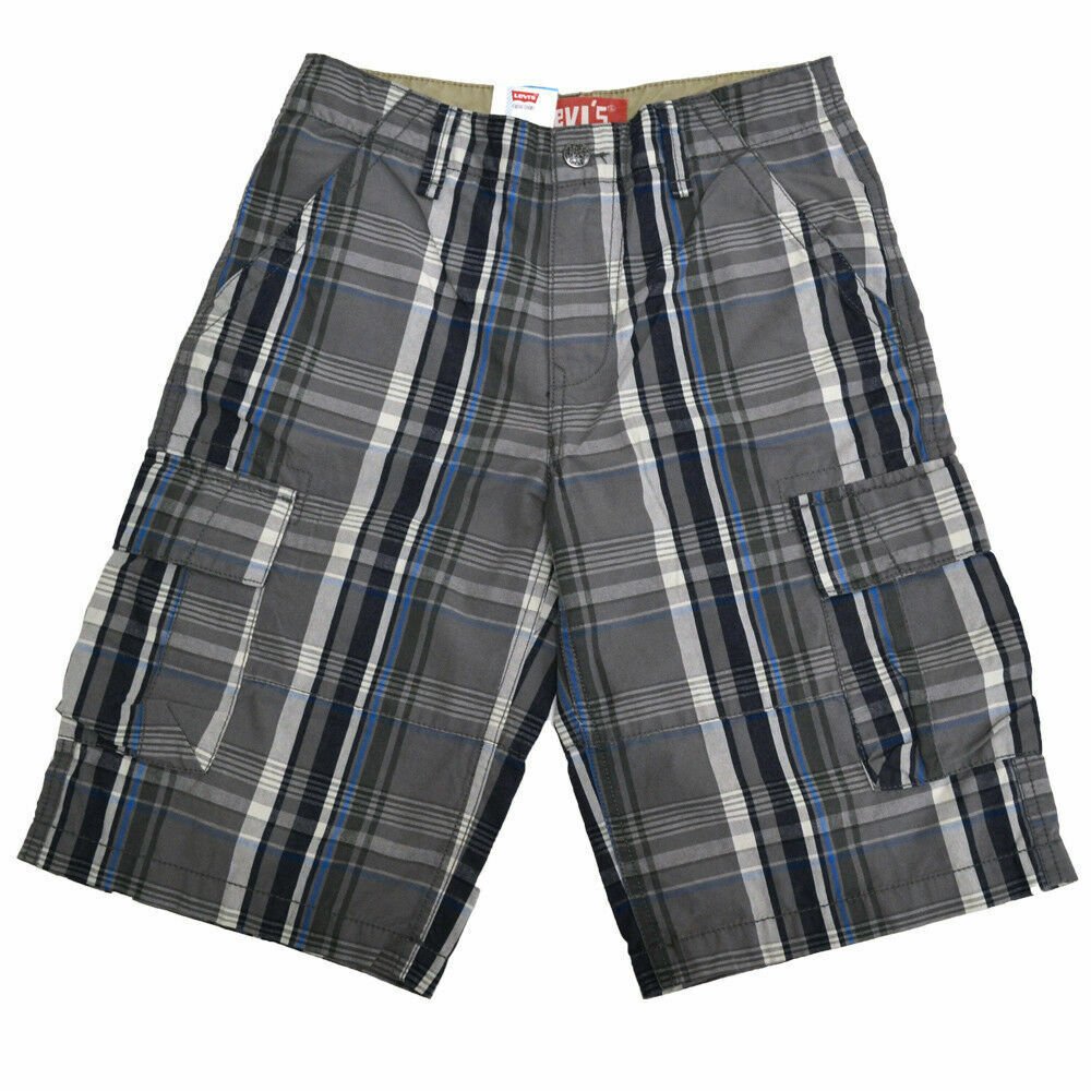 Levis Jungen Cargoshorts lässig flache Unterseite vorne entspannte Passform Canvas 5 6 14 Neu - Bild 9 von 10