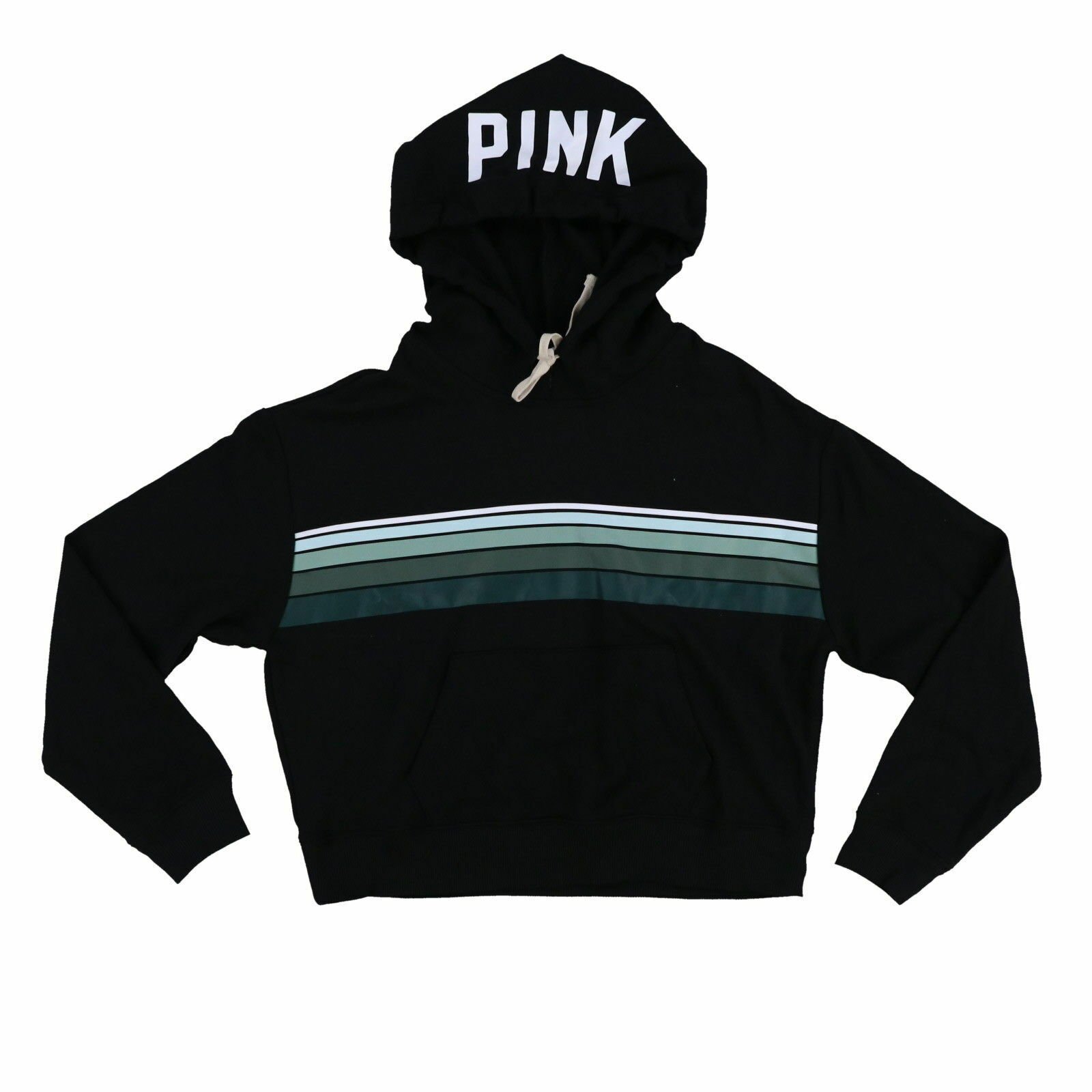 Victoria's Secret Pink Hoodie Sweatshirt Cropped Pullover Graphic Logo Vs New - Picture 4 of 17