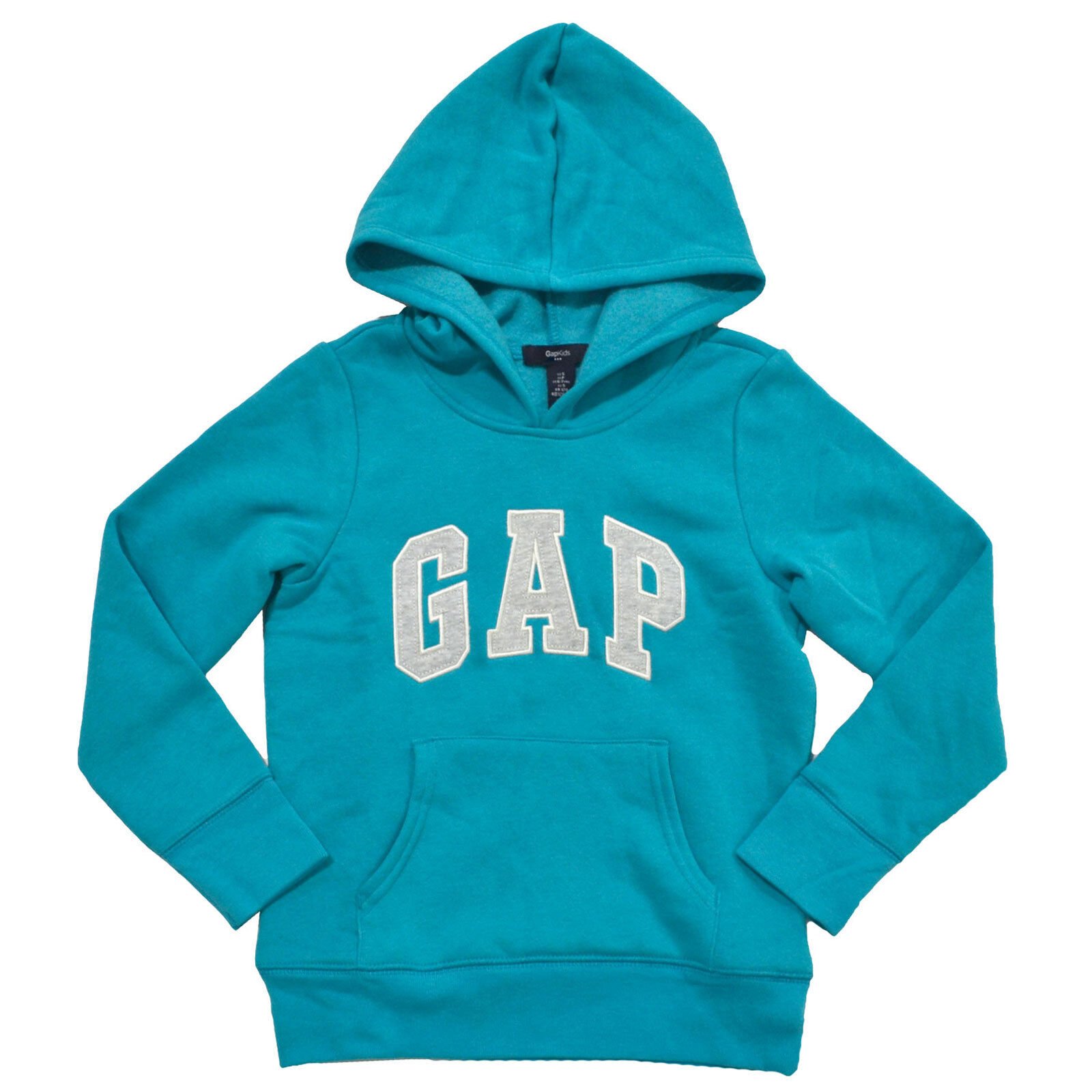 Gap Girls Kids Pullover Hoodie Logo Sweatshirt Fleece Lined Casual Blue Xs S Nwt - Picture 3 of 3