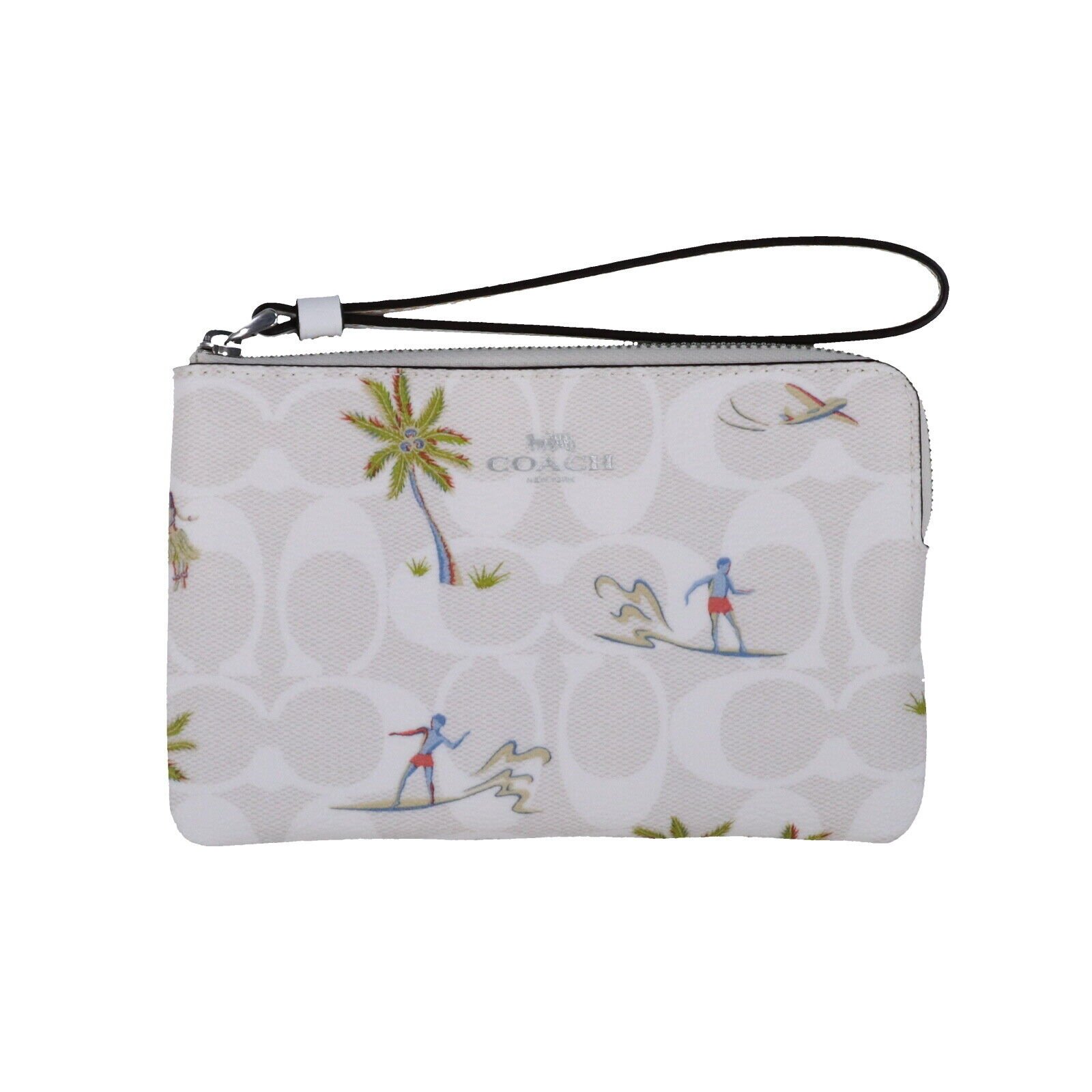Coach Women's Corner Zip Wristlet Small Clutch Wallet Logo Wrist Strap Cardcase - Picture 13 of 20