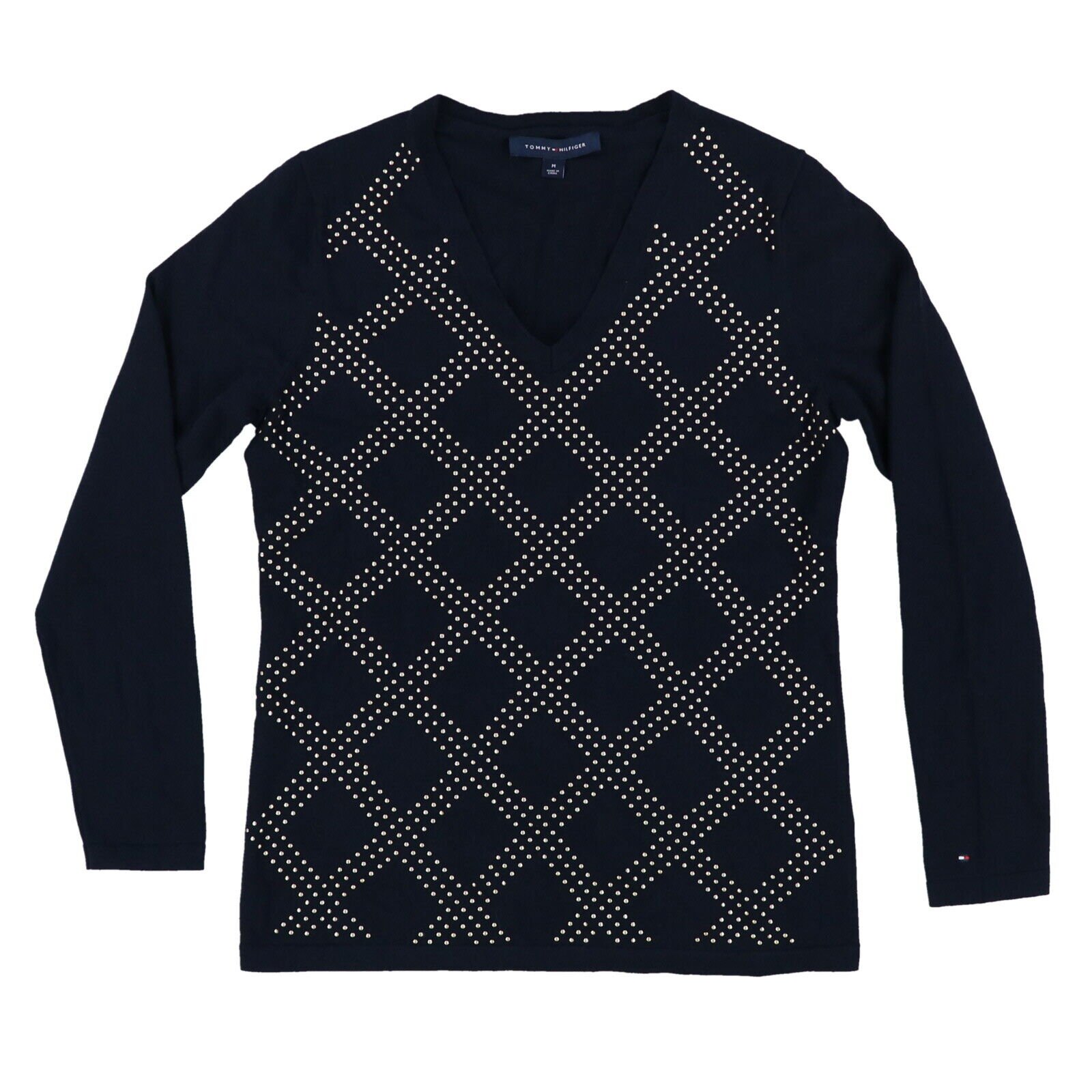 Navy Argyle Studded