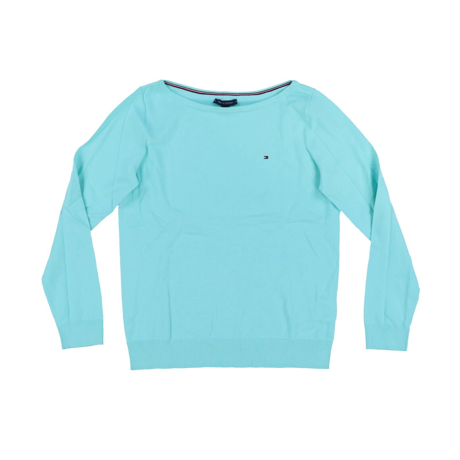 Tommy Hilfiger Women's Sweater Lightweight Boatneck Pullover Outerwear Flag Logo - Picture 7 of 12
