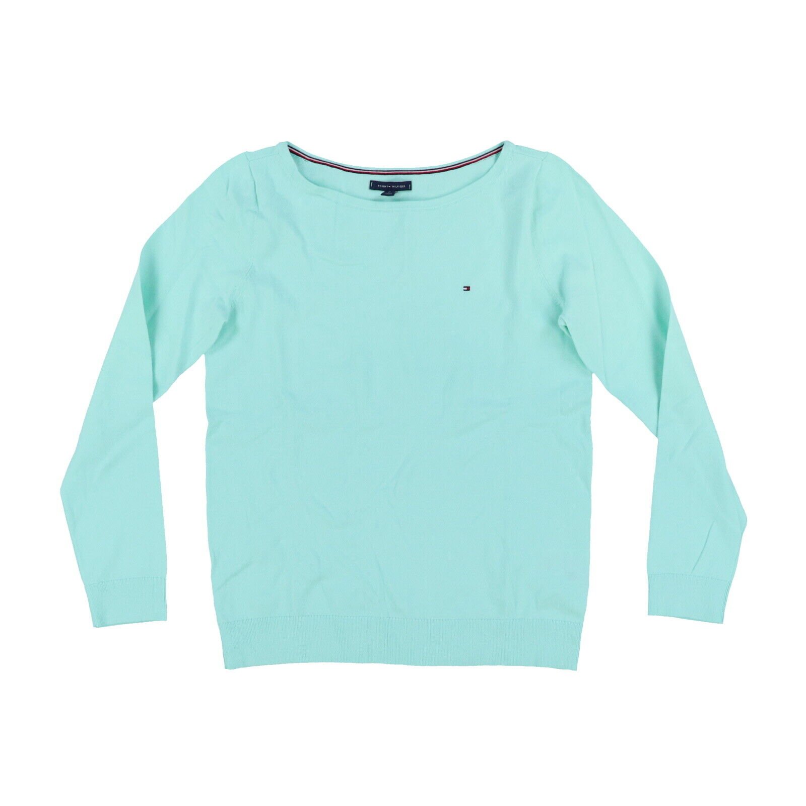 Tommy Hilfiger Women's Sweater Lightweight Boatneck Pullover Outerwear Flag Logo - Picture 11 of 12