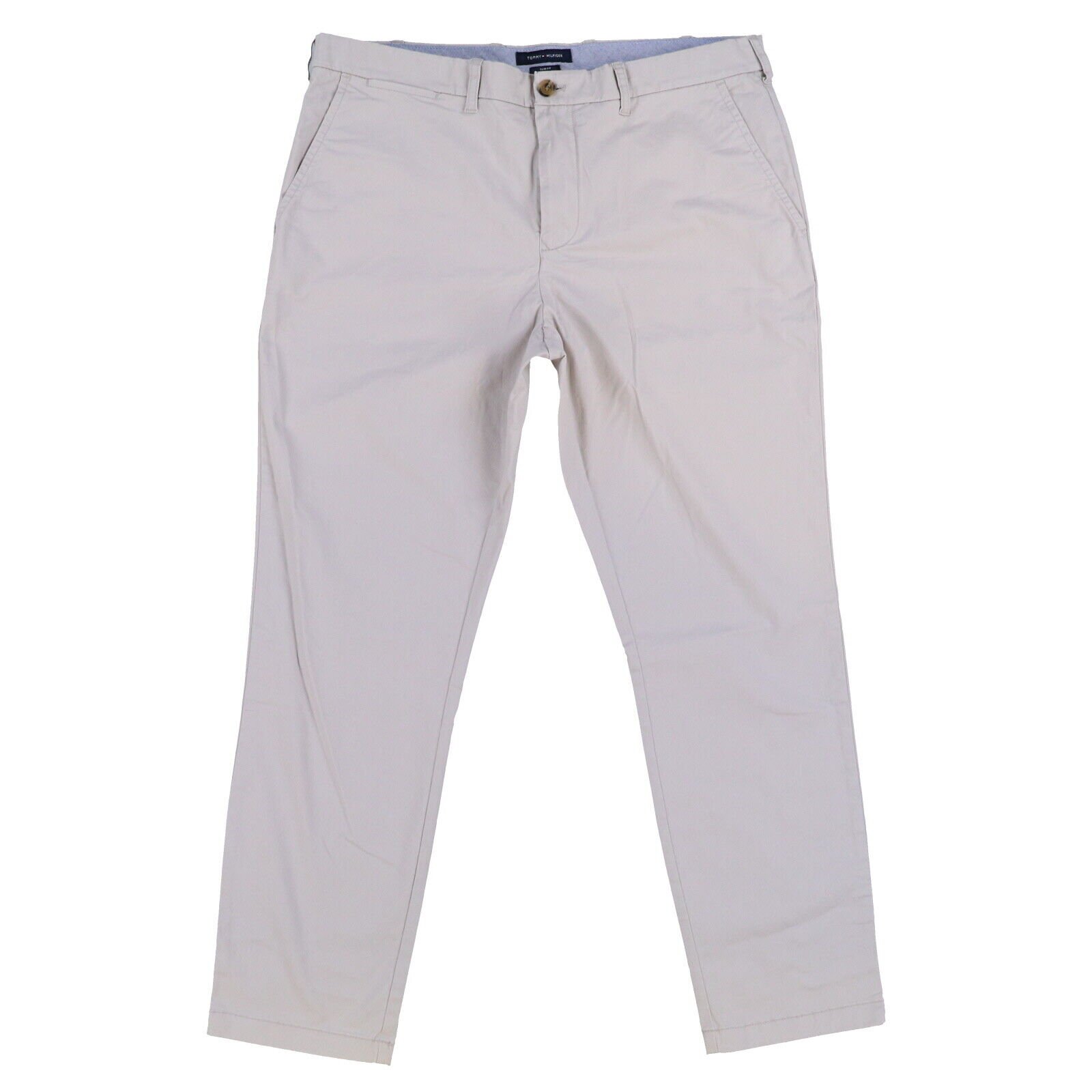 Tommy Hilfiger Herren Chinohose schmale Passform flache Freizeithosen vorne Flagge Logo neu - Bild 12 von 14
