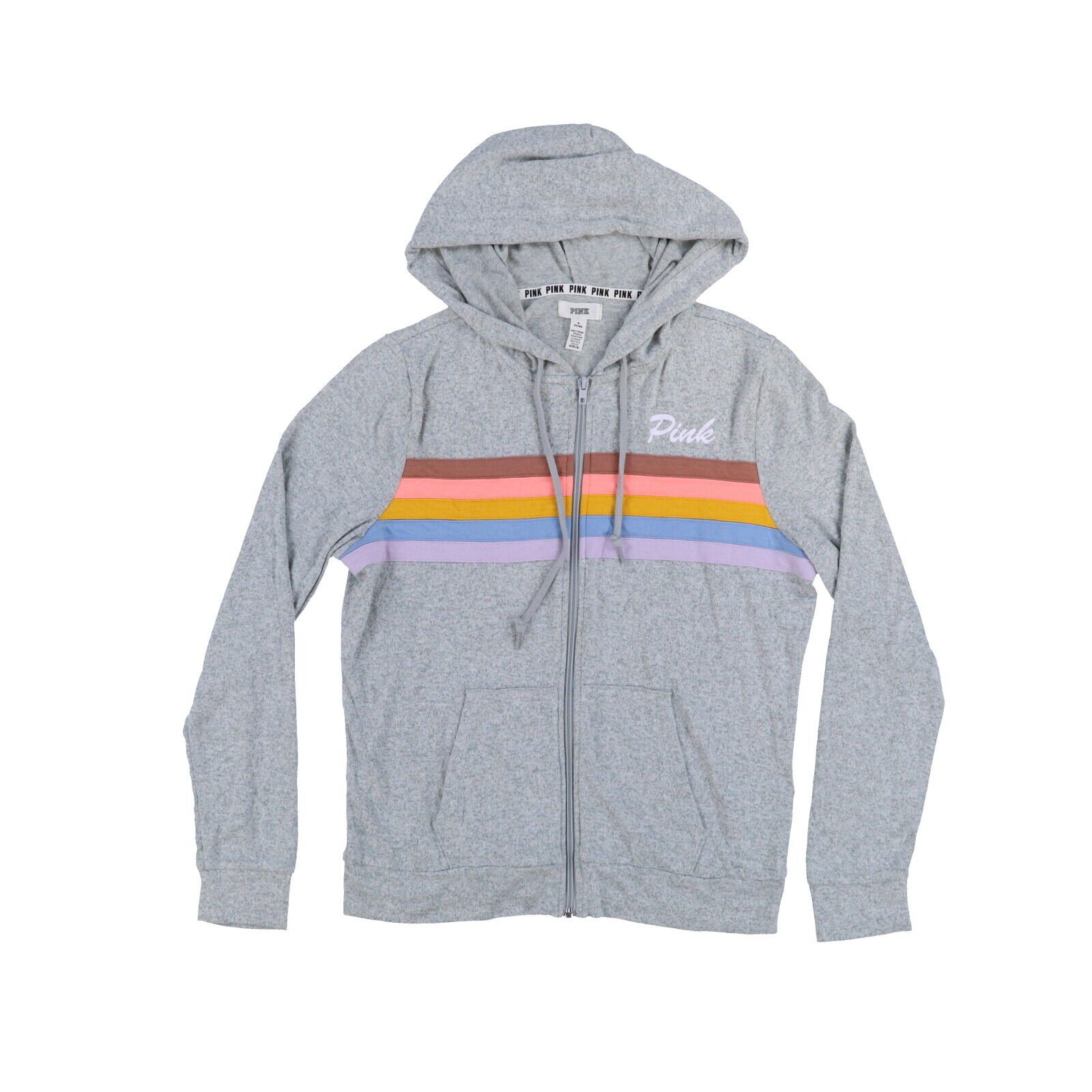 Victoria's Secret Pink Hoodie Full Zip Sweatshirt Hooded Jacket Lightweight New - Picture 15 of 21