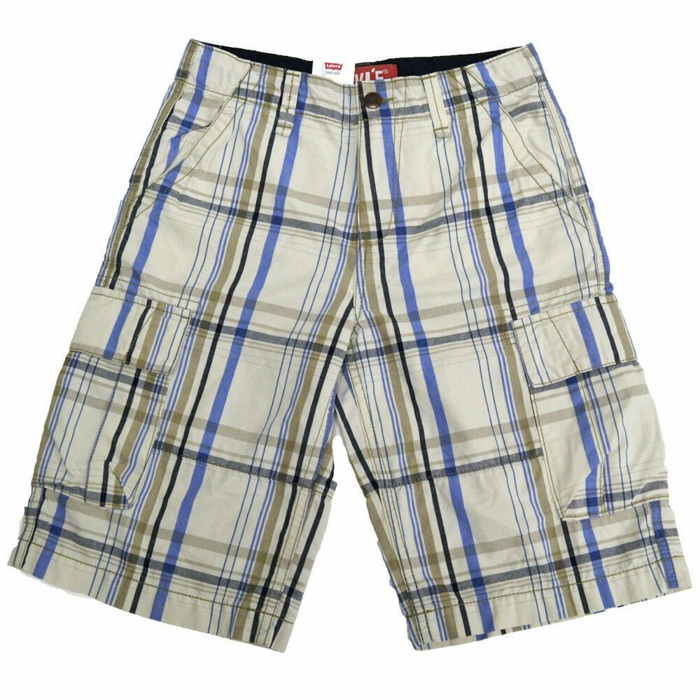 Levis Jungen Cargoshorts lässig flache Unterseite vorne entspannte Passform Canvas 5 6 14 Neu - Bild 7 von 10