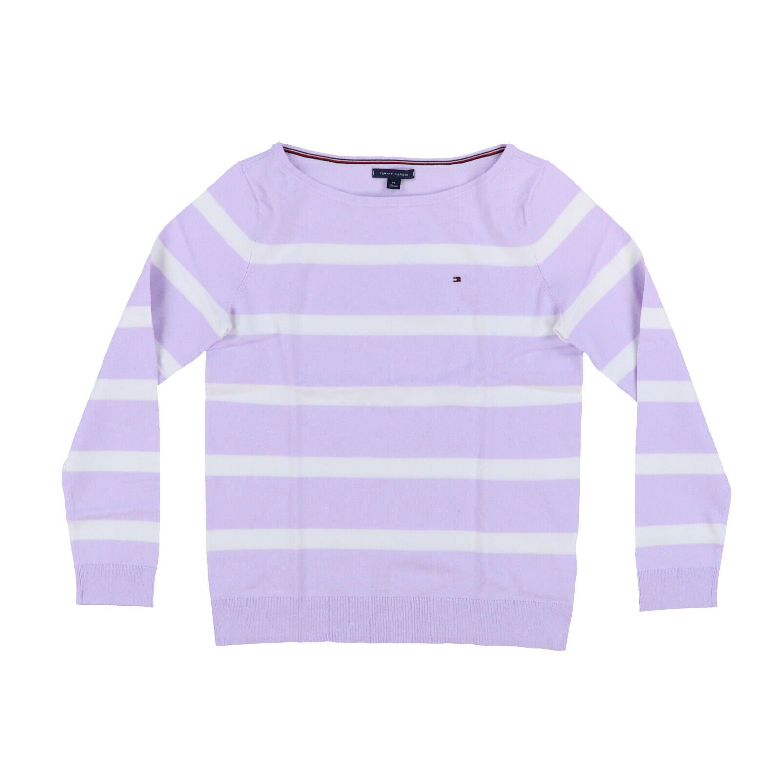 Tommy Hilfiger Women's Sweater Lightweight Boatneck Pullover Outerwear Flag Logo - Picture 3 of 12