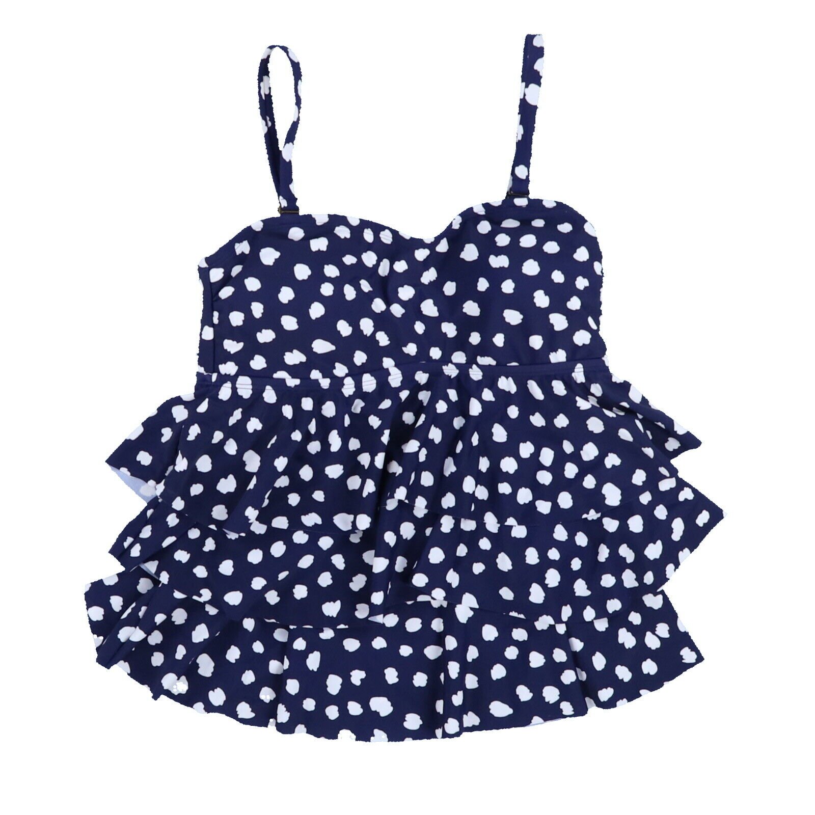 Island Escape Women's Tankini Swim Top Triple-Tier Bandeau Bathing Suit New - Picture 5 of 5