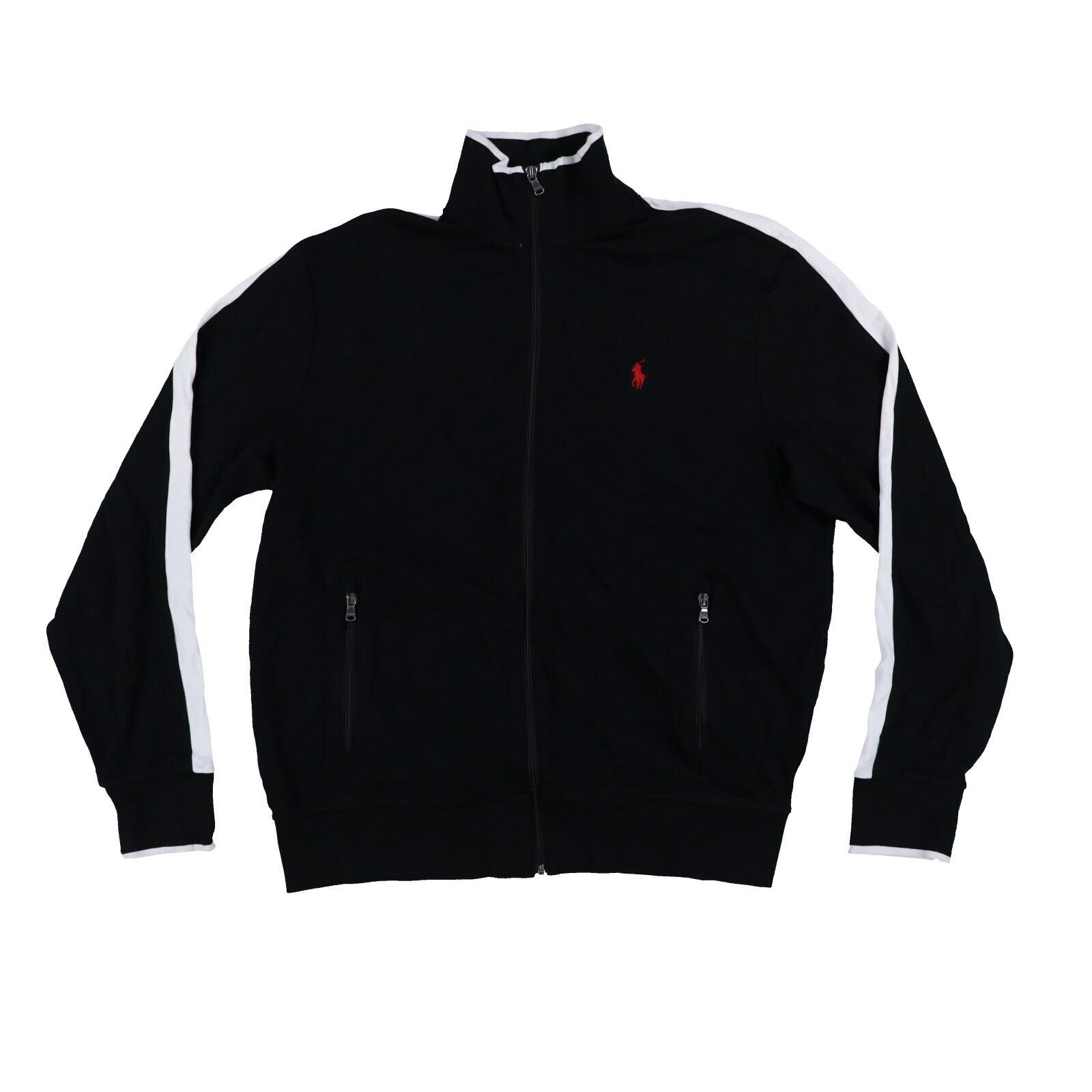 Polo Ralph Lauren uomo track jacket full zip capospalla logo pony rosso nero M L