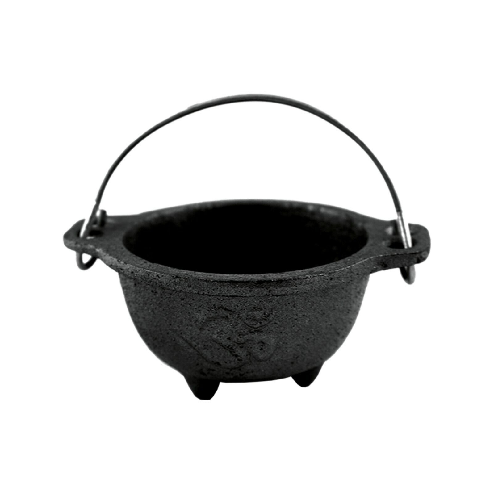 3" Cast Iron Cauldron with Carry Handle and Lid for Spells Smudging Rituals - Picture 6 of 6