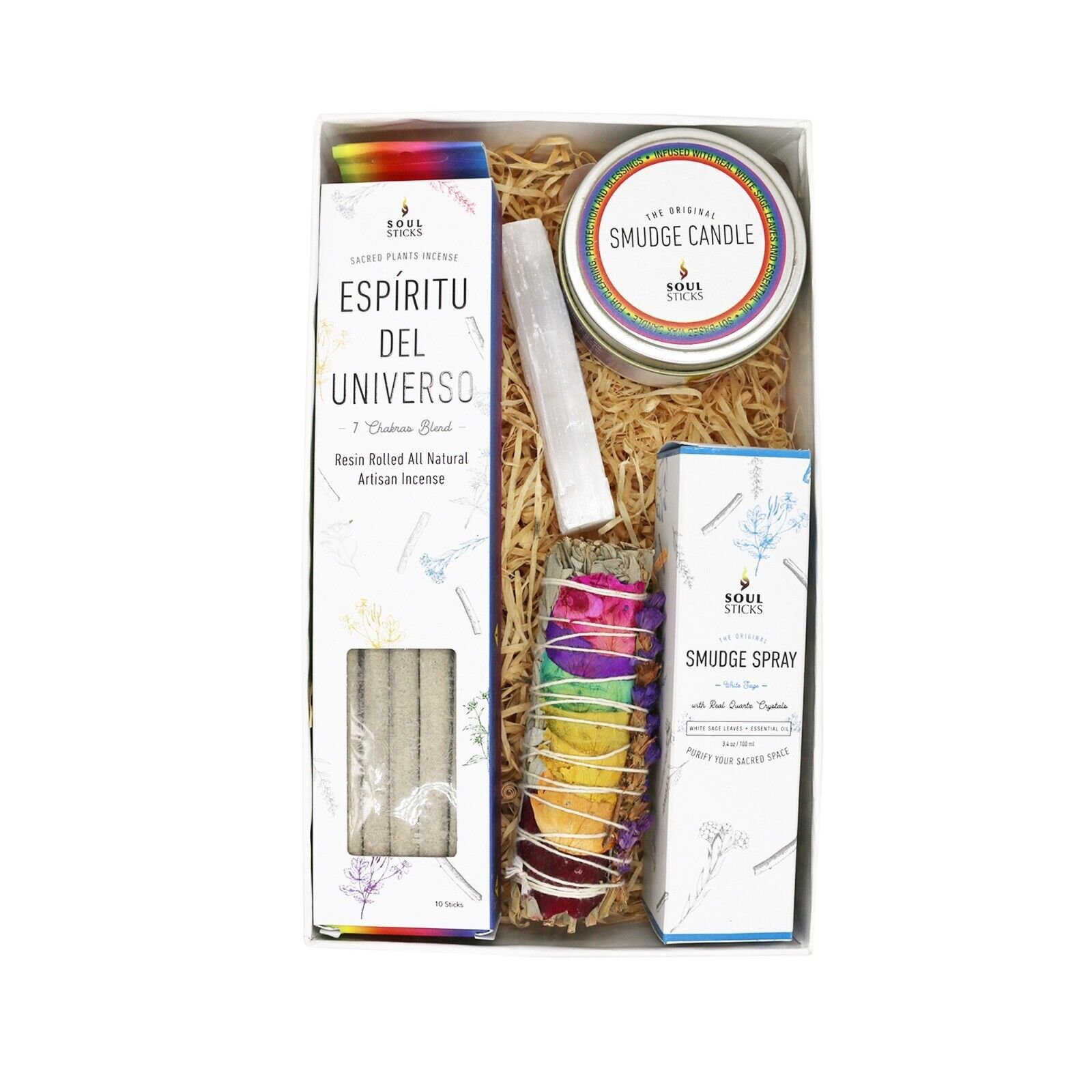 Soul Sticks Schaman Smudge Kit mit Weihrauch, Salbei, Kerze, Spray und Selenit - Bild 7 von 9