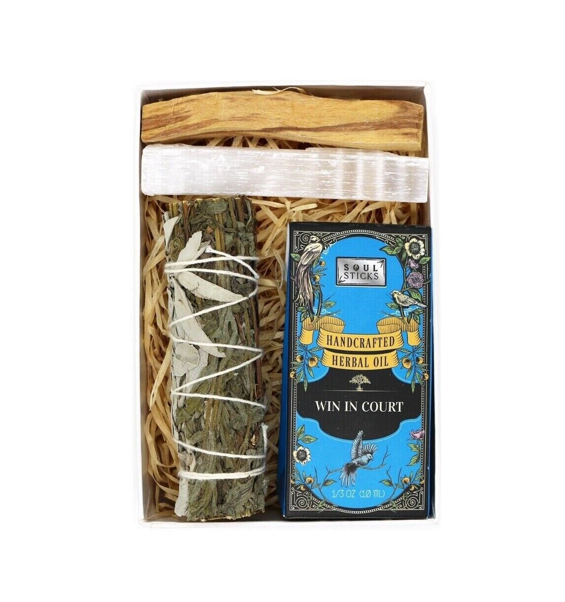 Intention Manifest Kit Gift Set with Sage Spell Oil Palo Santo Selenite Wand - Picture 5 of 23