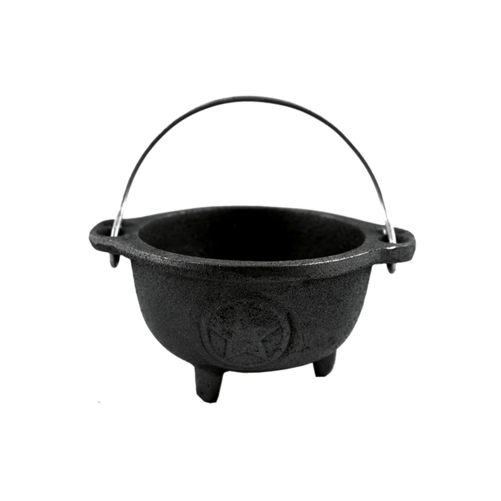 3" Cast Iron Cauldron with Carry Handle and Lid for Spells Smudging Rituals - Picture 3 of 6