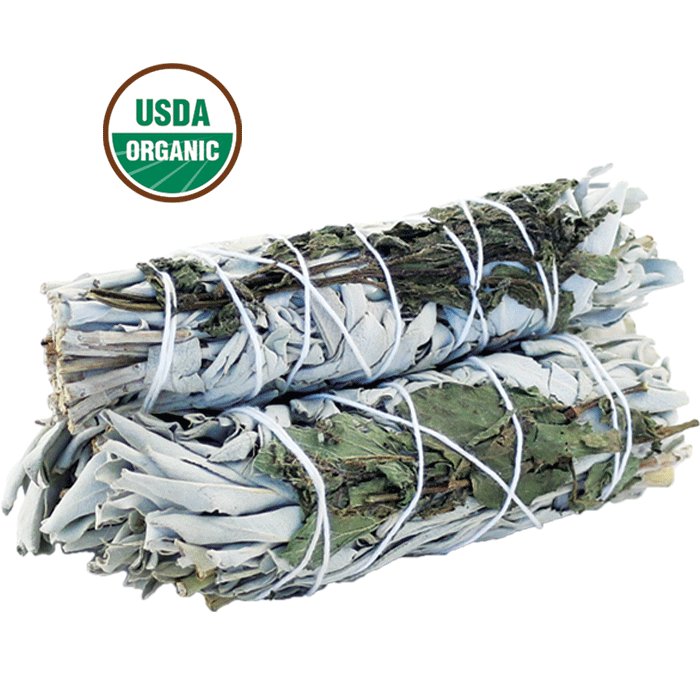 3 Pack Mixed White Sage Smudge Sticks USDA Organic Set with Smudging Guide 4" - Picture 6 of 9