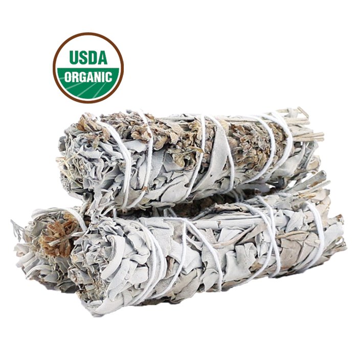 3 Pack Mixed White Sage Smudge Sticks USDA Organic Set with Smudging Guide 4" - Picture 4 of 9