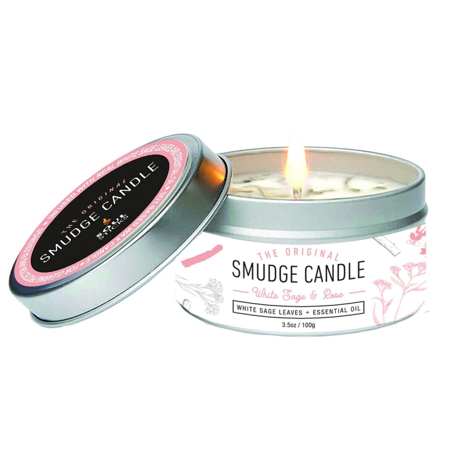 White Sage Smudge Candle for Cleansing House Meditation Healing Aromatherapy - Afbeelding 10 van 13