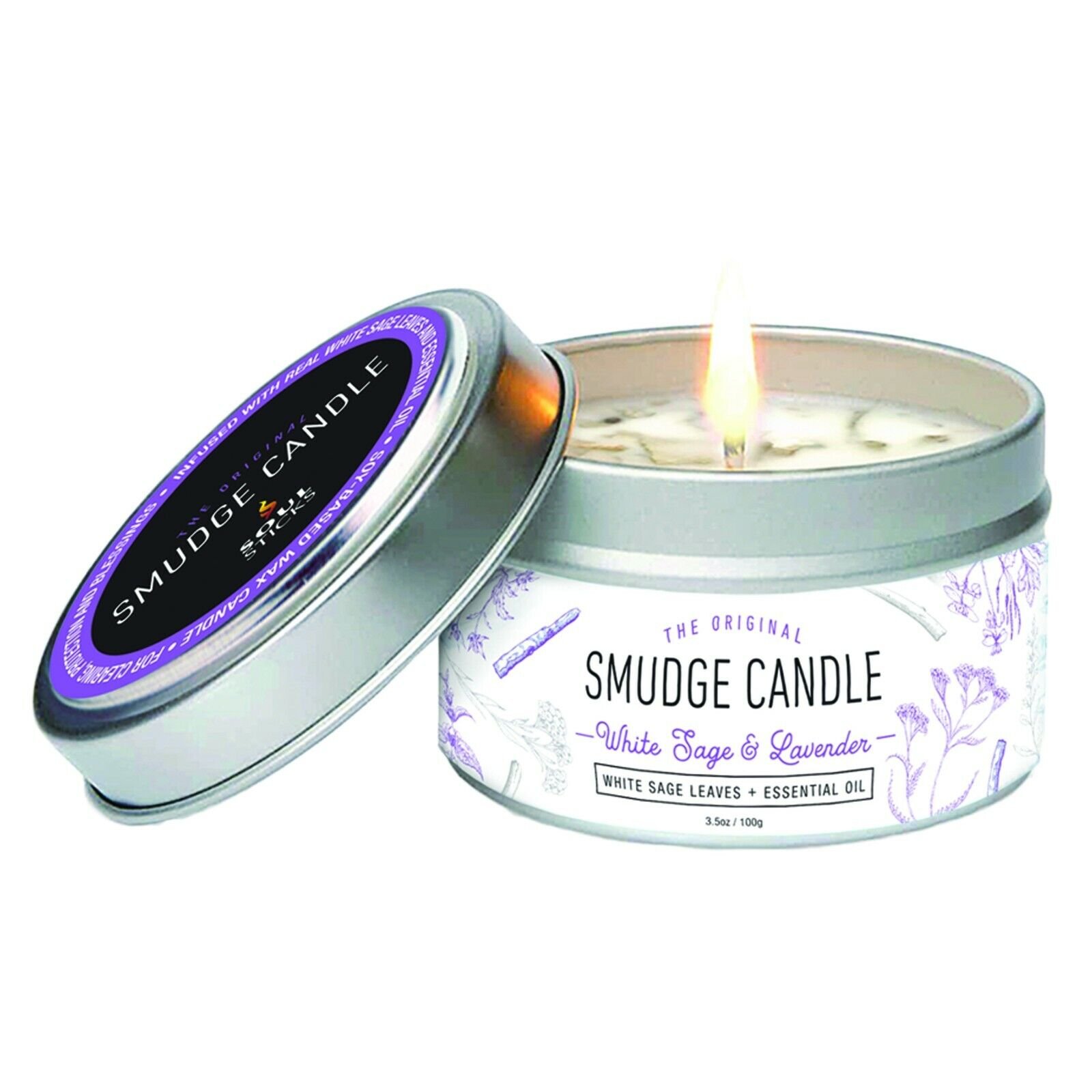 White Sage Smudge Candle for Cleansing House Meditation Healing Aromatherapy - Afbeelding 7 van 13