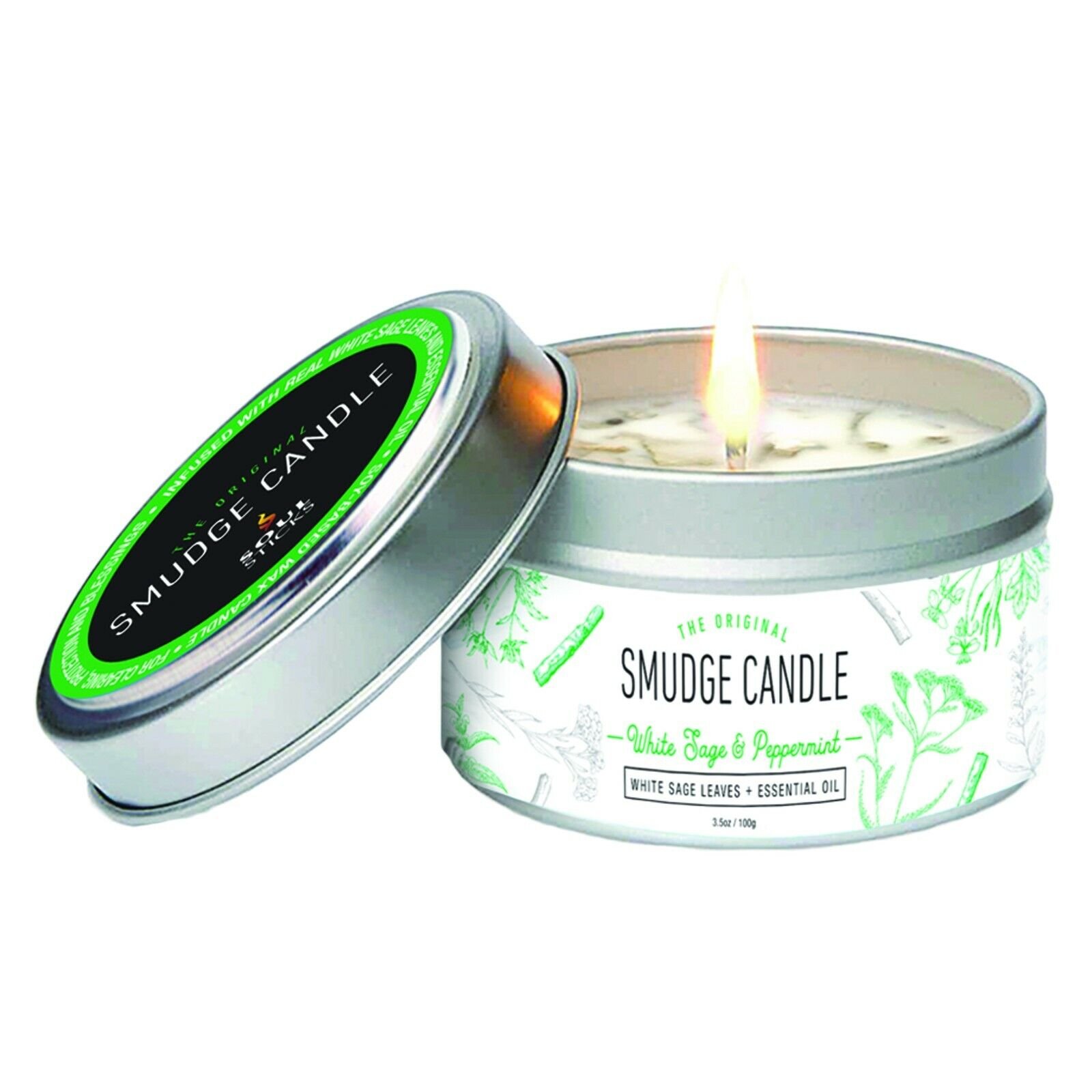 White Sage Smudge Candle for Cleansing House Meditation Healing Aromatherapy - Afbeelding 9 van 13