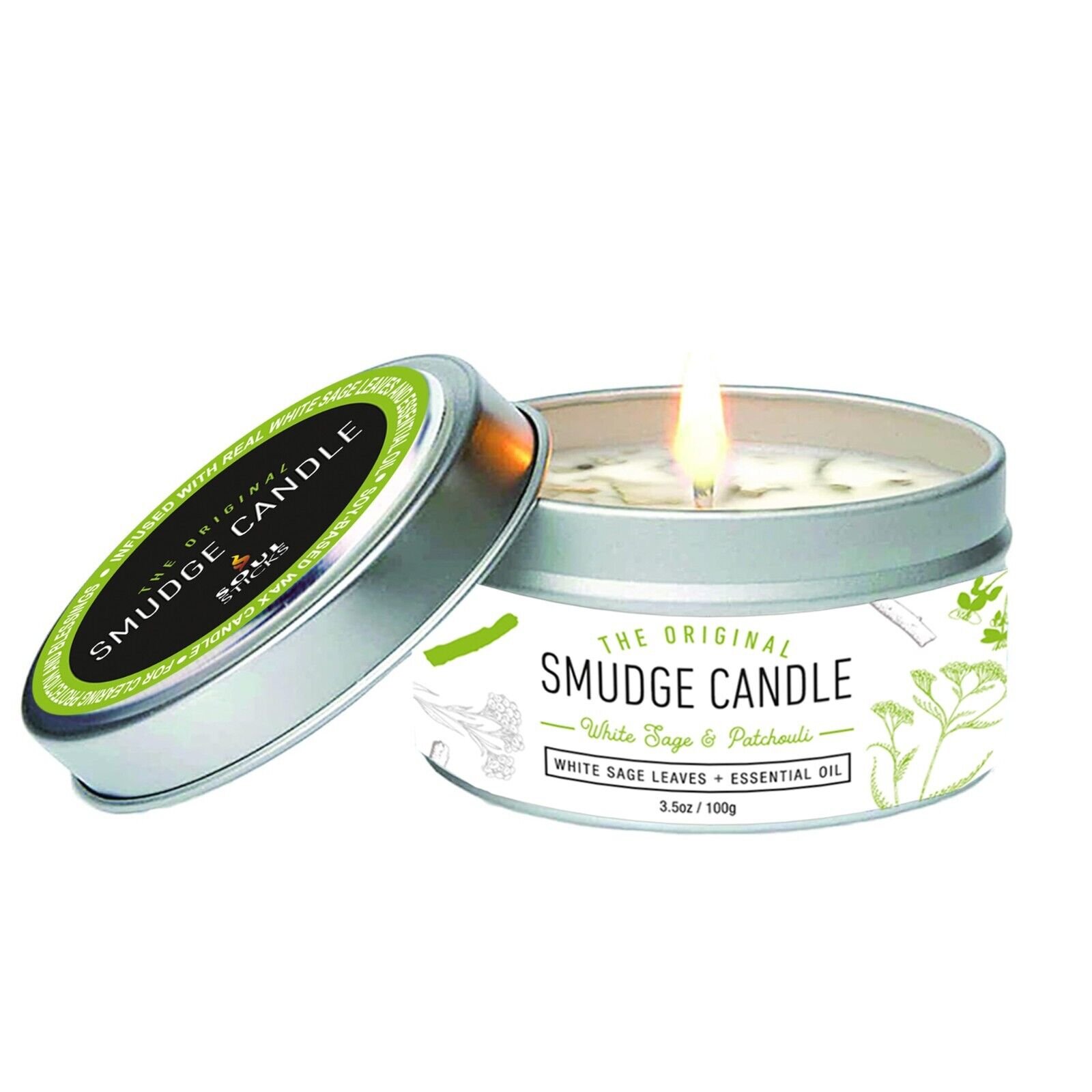 White Sage Smudge Candle for Cleansing House Meditation Healing Aromatherapy - Afbeelding 12 van 13