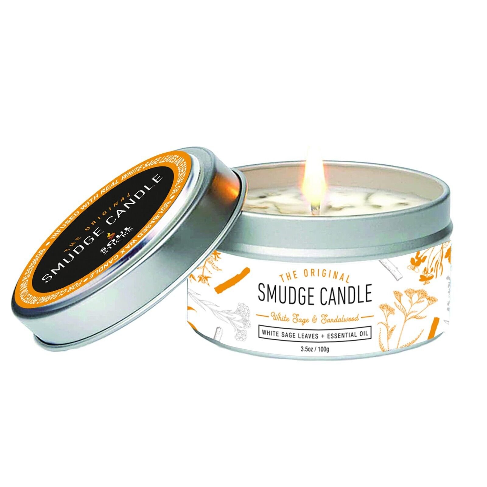 White Sage Smudge Candle for Cleansing House Meditation Healing Aromatherapy - Afbeelding 13 van 13