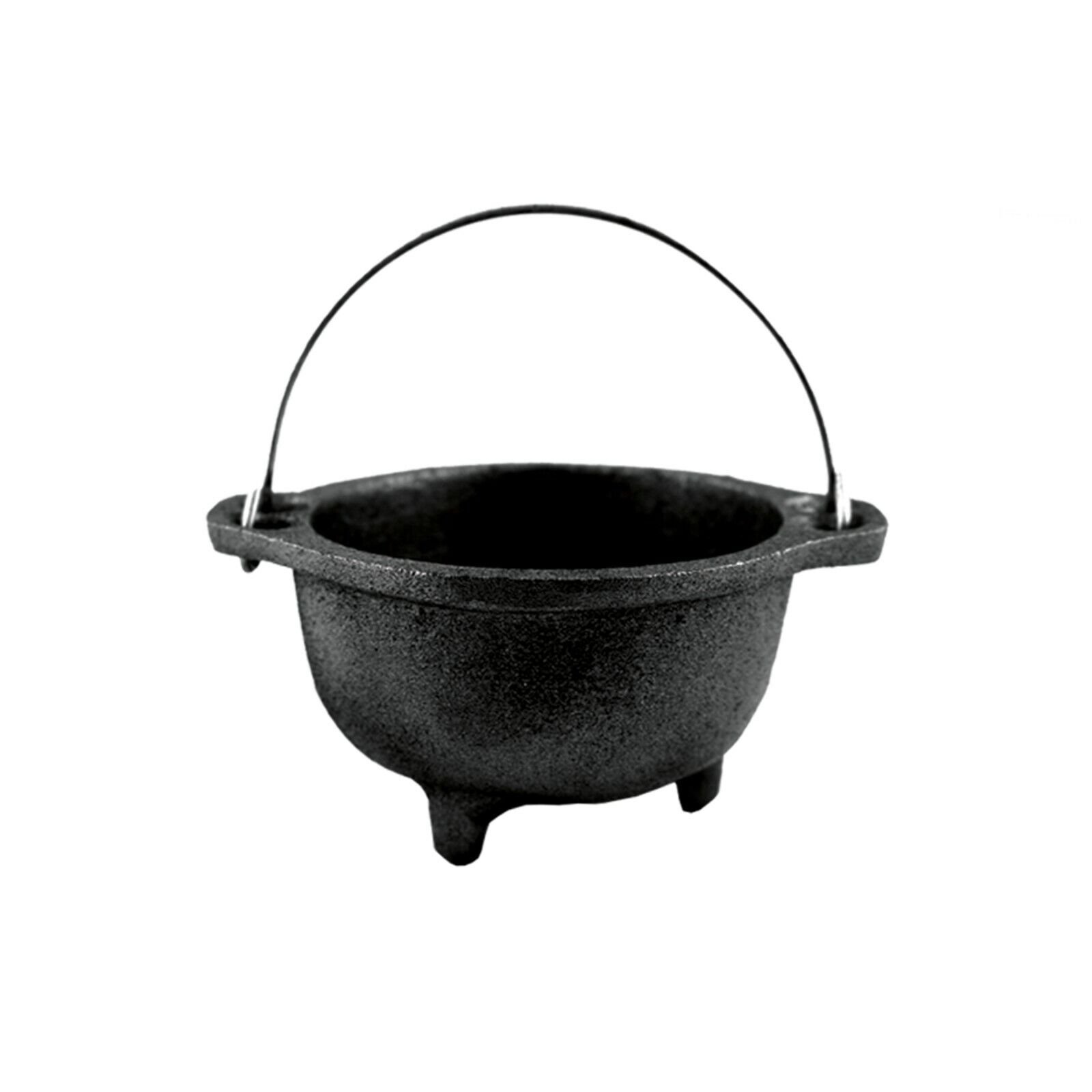 3" Cast Iron Cauldron with Carry Handle and Lid for Spells Smudging Rituals - Picture 2 of 6