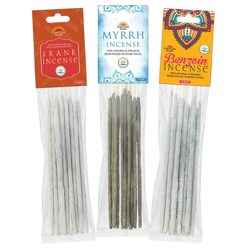 Set of 3 100% Natural and Organic Resin Rolled Incense Sticks | 3 Variety Scents - Picture 2 of 11